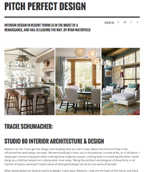 Western Home Journal, Fall/ Winter 2014/2015: Article – ‘Perfect Pitch Design’