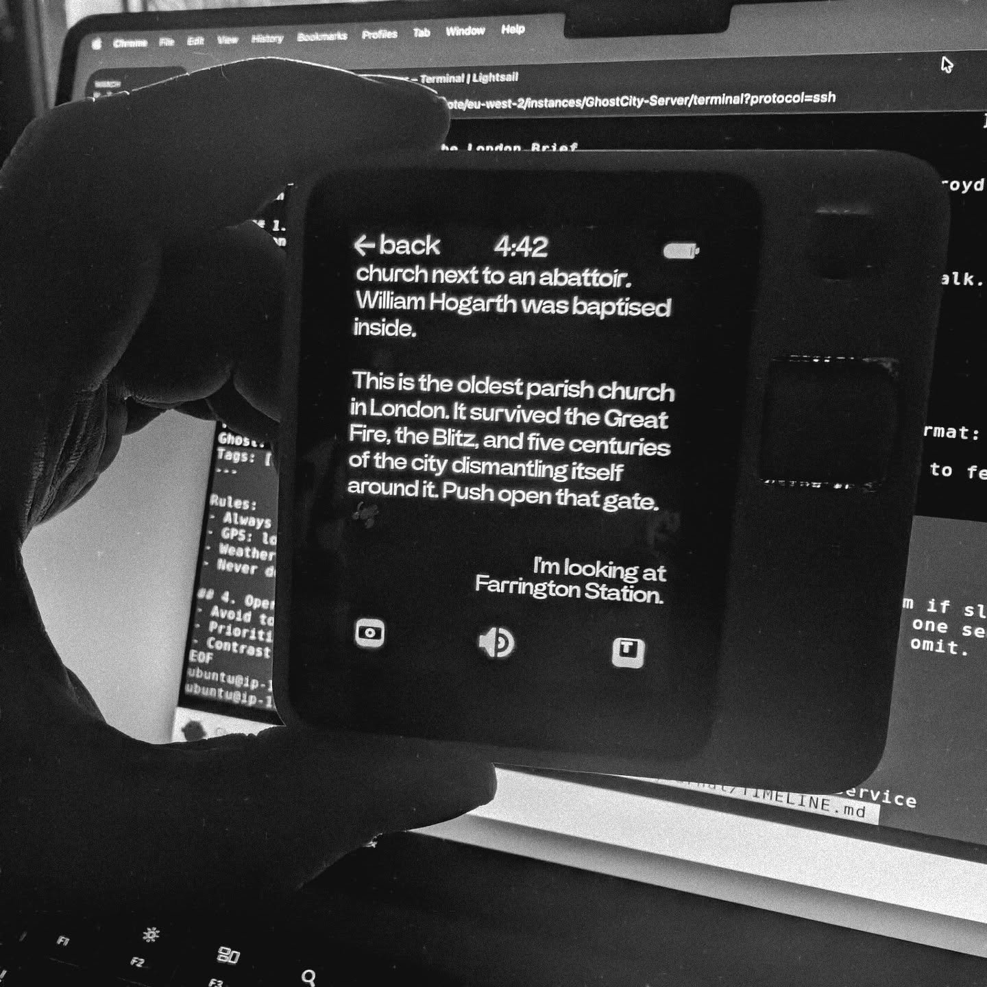 Hacking with OpenClaw and a Rabbit R1. Push-to-talk Ghost City dynamic archivist and field journalist.
