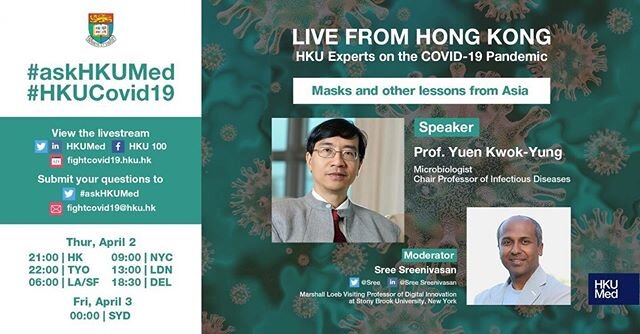 Masks ✅ or✖️and all of your questions answered. Don&rsquo;t miss it #askhkumed #hkucovid19 #covid_19