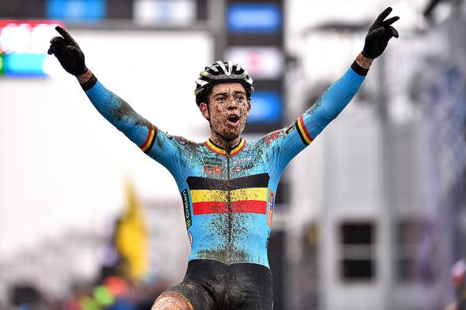 The ridiculously muddy Wout Van Aert wins the World Championship