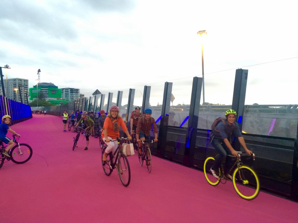 OH. MY. GOD. Doesn't the magenta like totally make that chartreuse bike like totally pop !
