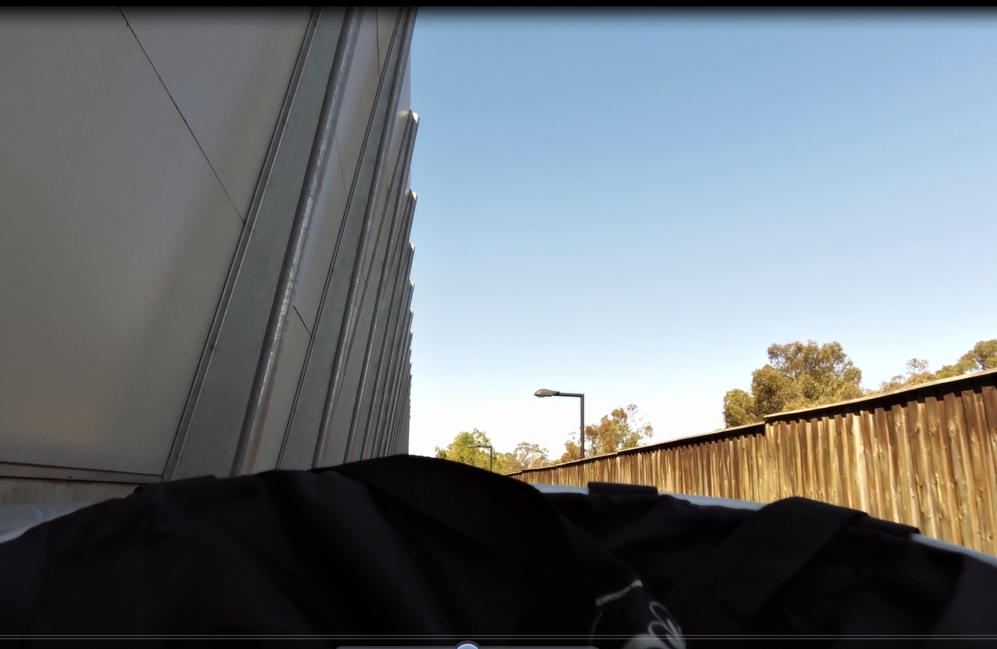 Panoramic shot of my bike basket - but note the high walls keeping murderous cars at bay