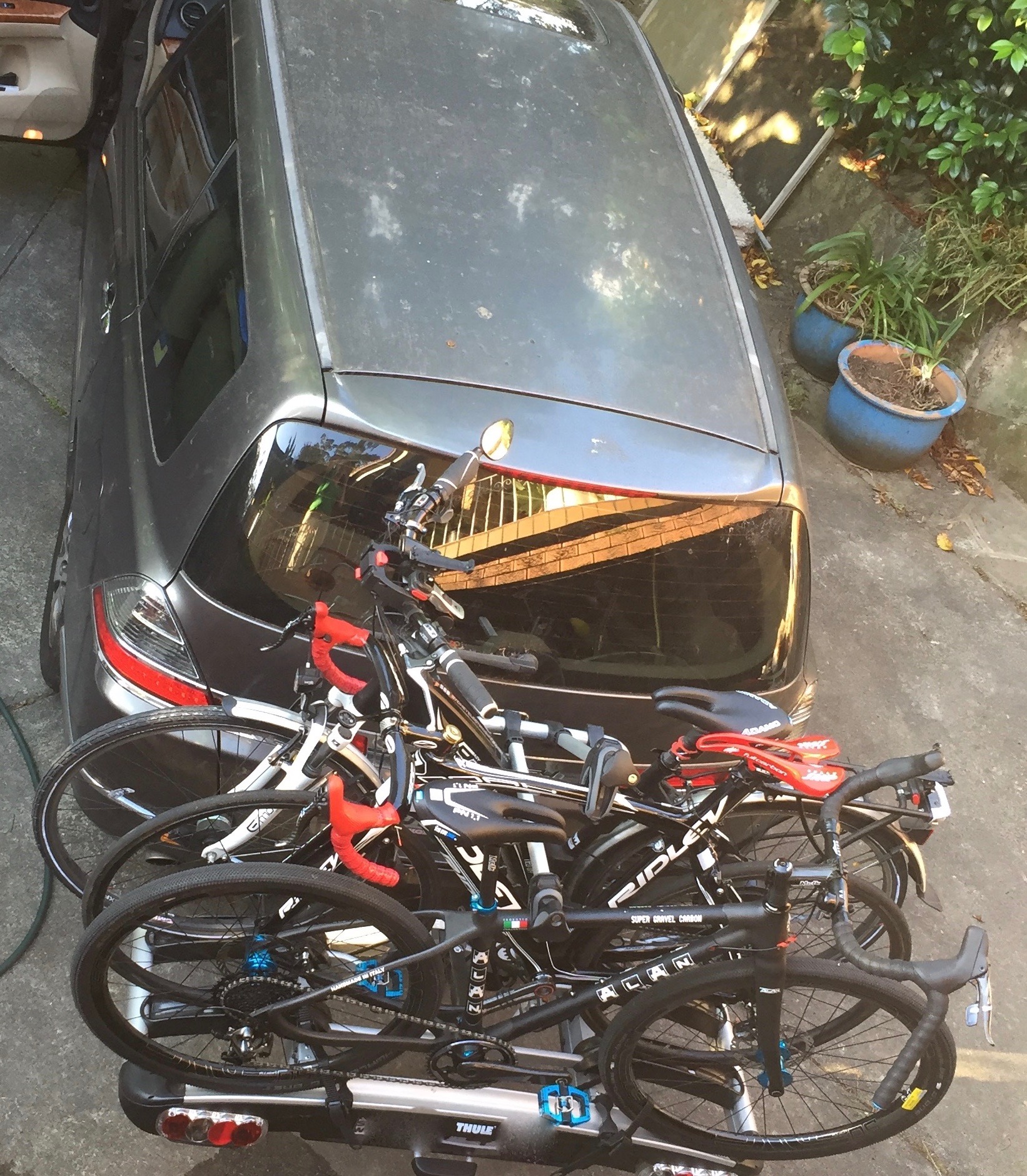 And there's a fourth bike in the back of the car...