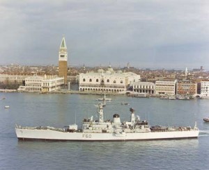 Leander Class Frigate Builder: Yarrow & Co. Scotstoun, Glasgow Laid down 3.10.1966. Launched 4.9.1967 Commissioned 9.8.1969 Paid Off 1992 Sold to Samsung (Hong Kong) Ltd. Jan 1998 – Towed by Joseph Brown – (ex RMAS Rollicker) to India (with HMS Hermoine) for breaking up. Arrived Bombay 3rd May 1998