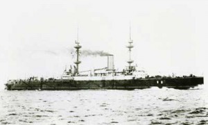 Majestic Class Battleship Built by: J Brown, Clydebank Laid Down: 1894 Launched: 1895 Commissioned: 1897 Sold for Scrap: 1919 Armament; four 12 inch guns, twelve 6 inch guns, sixteen 12 pdr guns, twelve 3 pdr guns, 2 maxims, 2 x 2 pdr boat guns and five torpedo tubes. Displacement: 14,900 tons Speed: 16.5-17.5 knots Engines: Water Tube Boilers – 2 x vertical triple expansion Power output: 12000ihp Shafts: 2 Fuel: 2000 tons coal Complement: 670-757