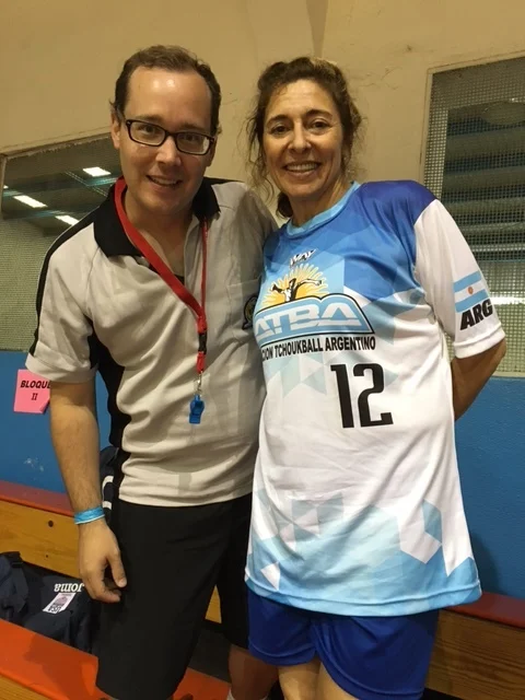  USTBA President, Steve Abreu, with PATC, Pan American Confederation President, Silvia Ghiorzo 