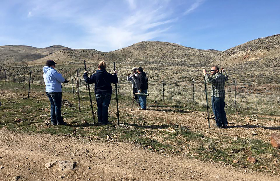 Dirt Inc. club members marking course for the Murphy Hare & Hound event.