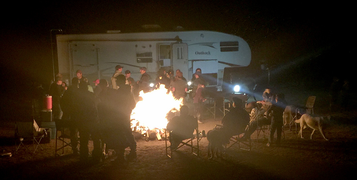 After all the hard work during the day the club makes sure to have fun around the campfire at night.
