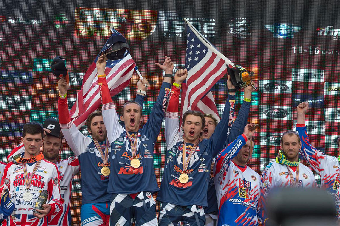 The U.S. Trophy team enjoys the spoils of victory.