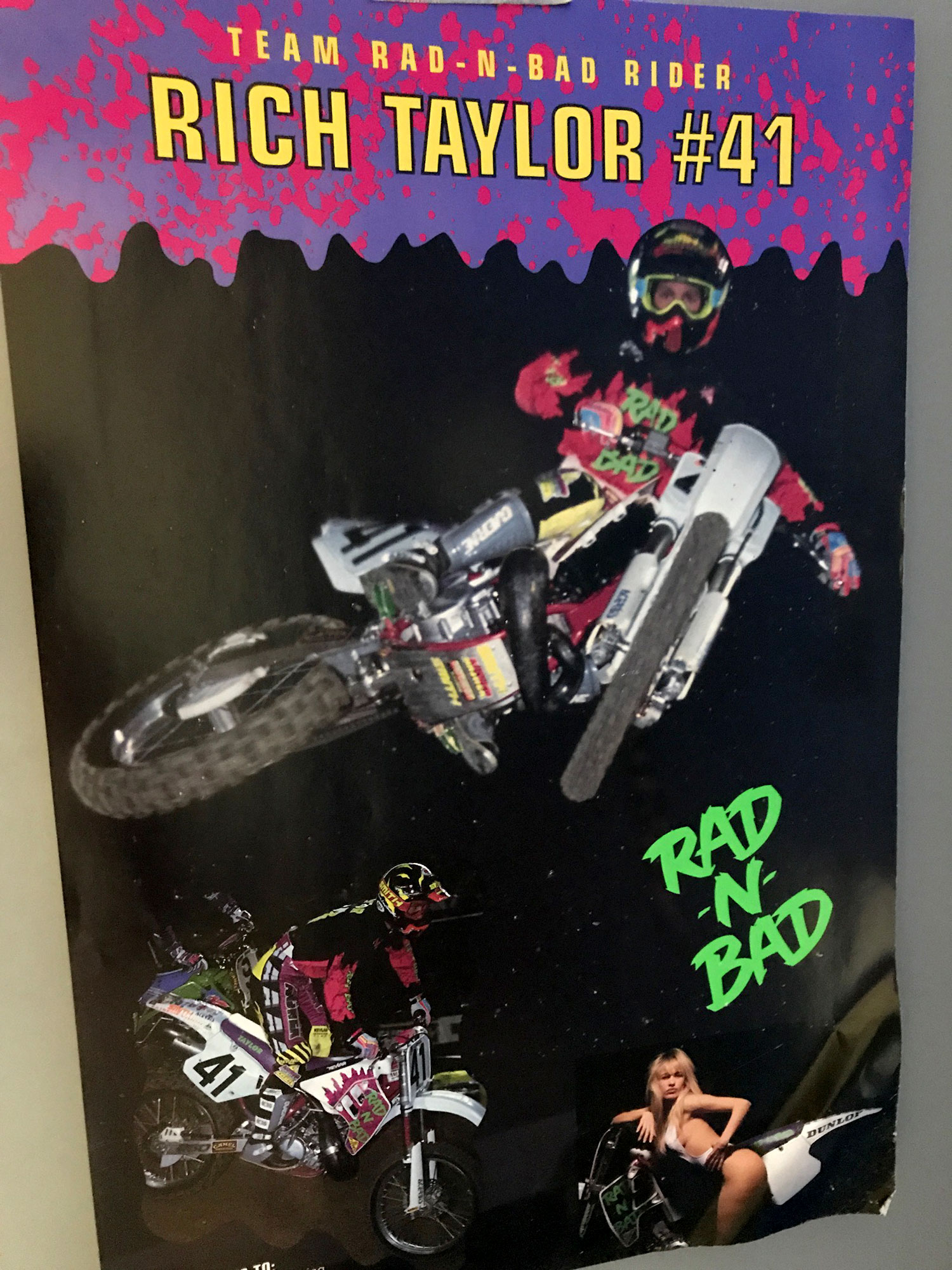 Rich Taylor, back in the day, as part of the Rad -N- Bad (Racers against drugs and Bikers against drugs team).