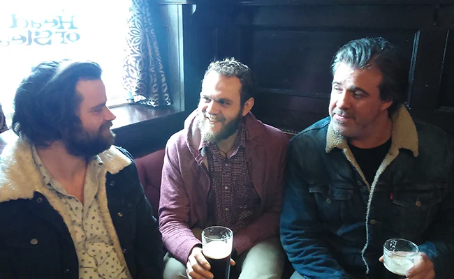 Hyde & Beast enjoying a pint at Sunderland's Dun Cow Pub