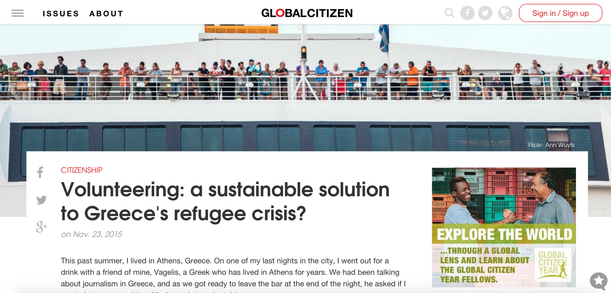 Volunteering: a sustainable solution to Greece's refugee crisis?