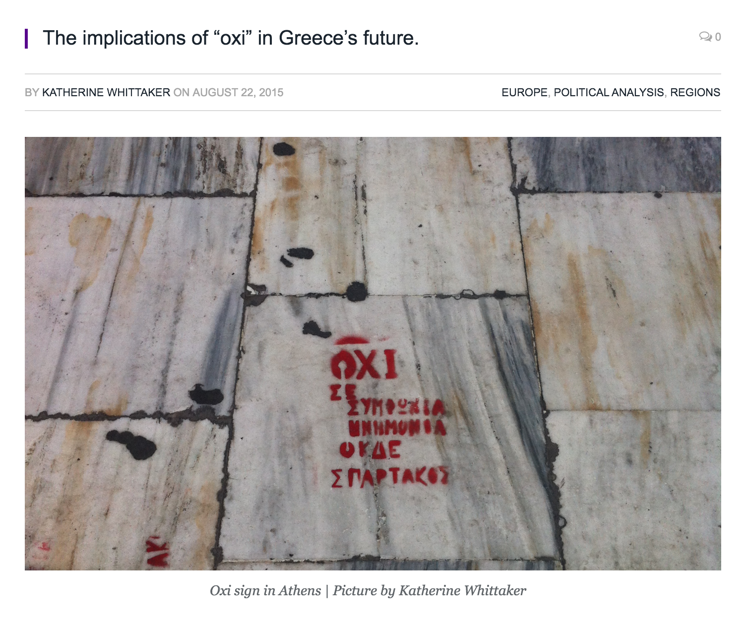 The implications of “oxi” in Greece’s future