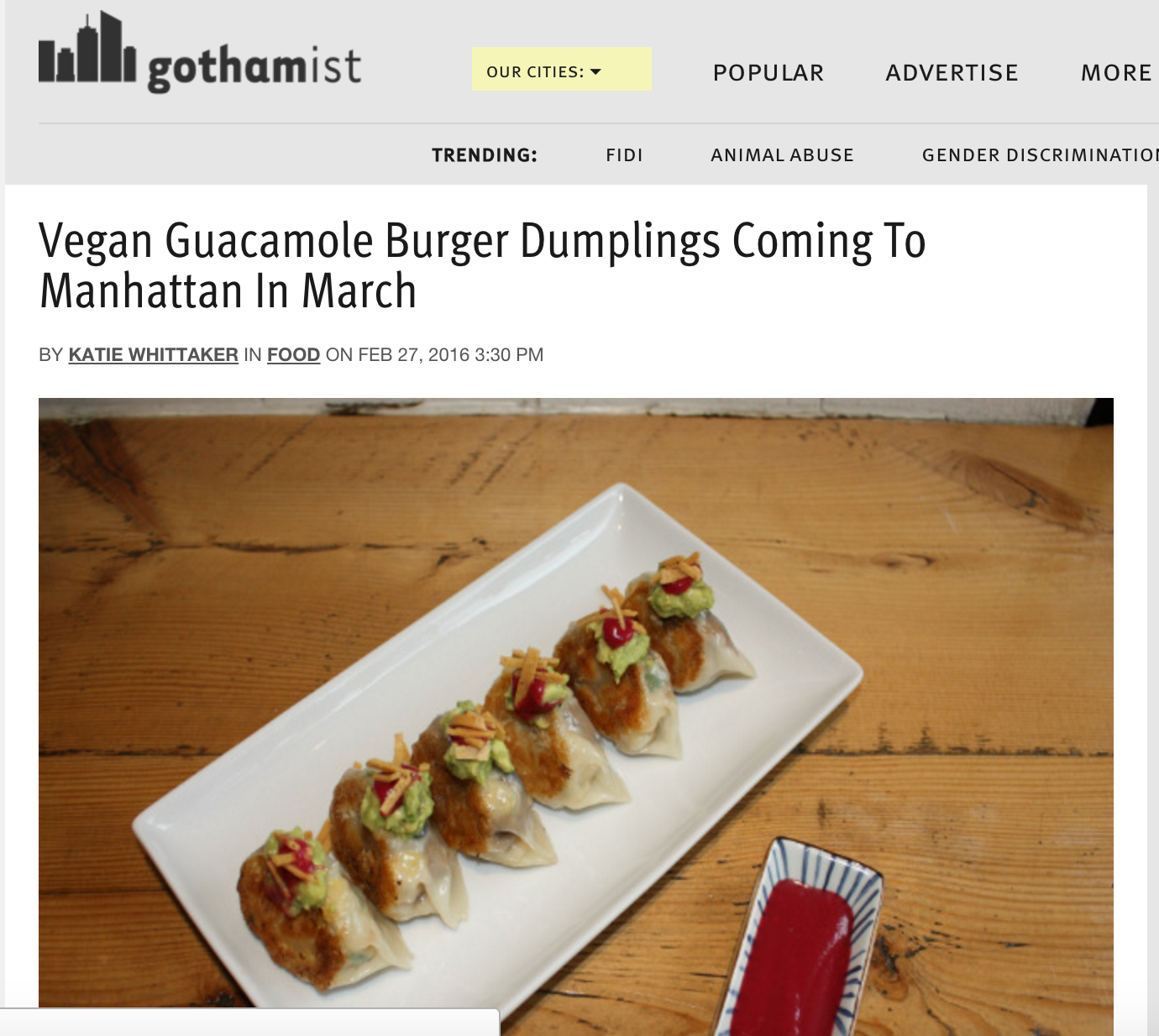Vegan Guacamole Burger Dumplings Coming To Manhattan In March