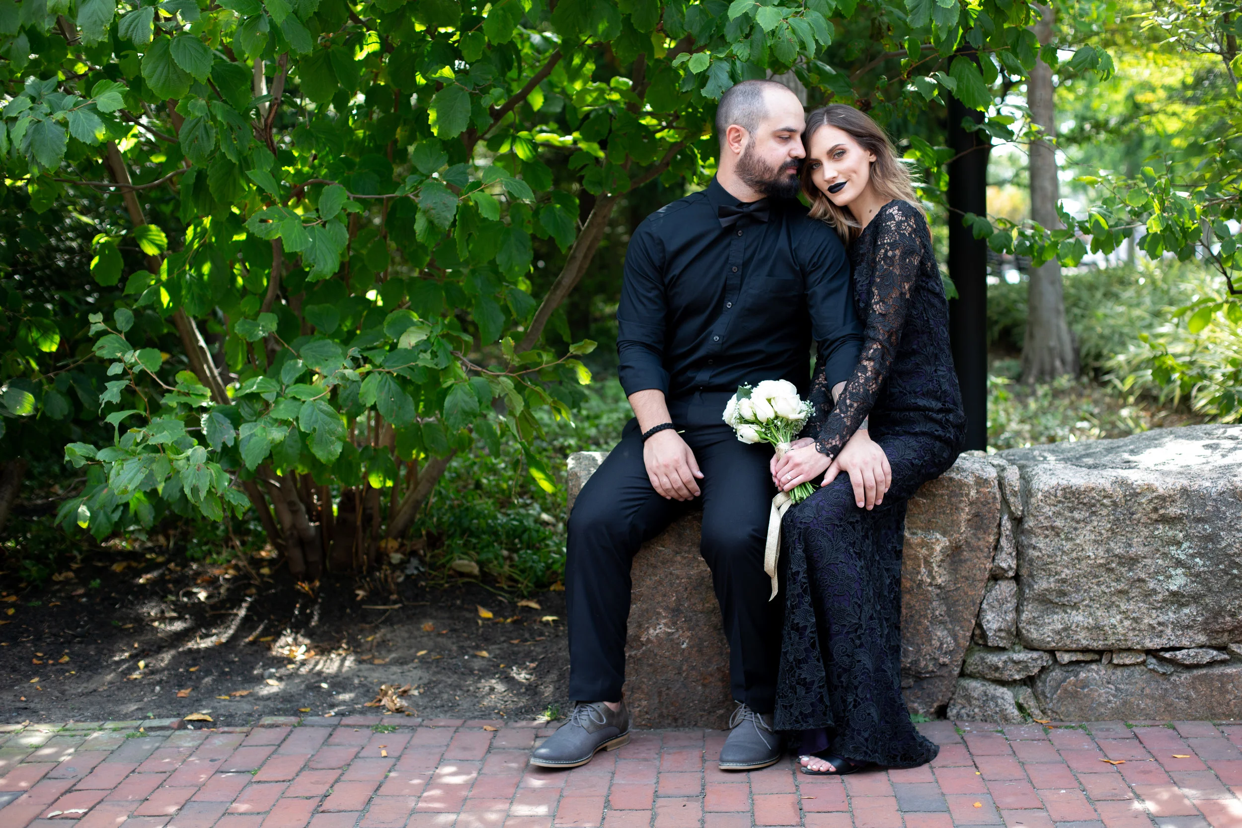Eliza &amp; Eric | Spooky Glam Engagement Session | Salem, MA