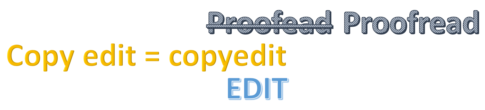Proofreading, Editing and Copyediting