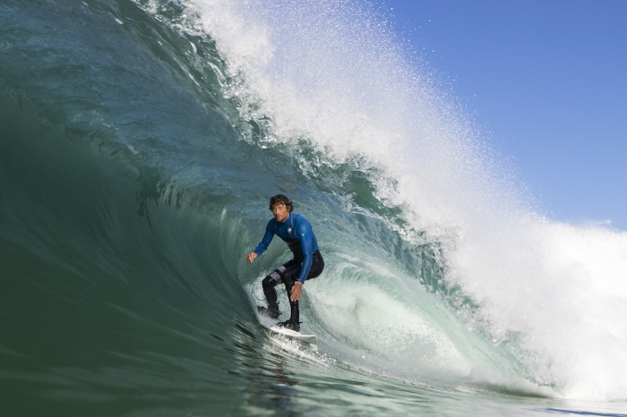 October 31st - Swimming with a camera in France is challenging to say the least. That's why I'm so grateful for lining up with Pete Devries on this shot, it made all the knee chaffing worth it. This image was a part of a feature on Surfline .