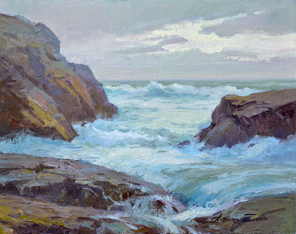 Stormy Asilomar, 16x20, oil