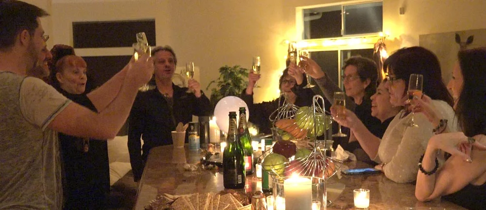 The New year's eve toast.