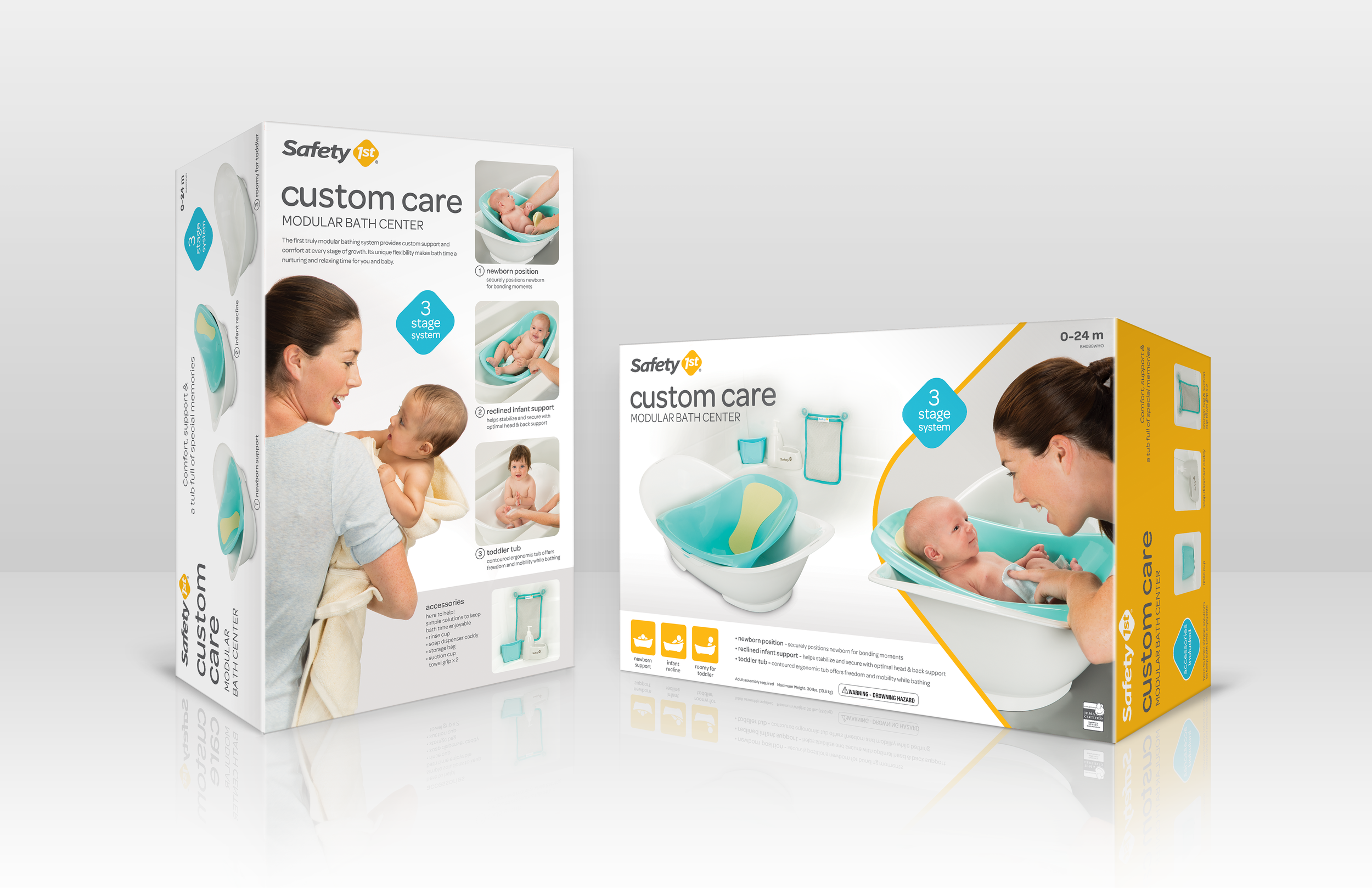     PHOTOGRAPHY ART DIRECTION  A full day photoshoot was conducted to complete the flagship item, Custom Care Tub, for launching the new identity. Model casting, shot list management and post-production were carefully managed to ensure the images hig