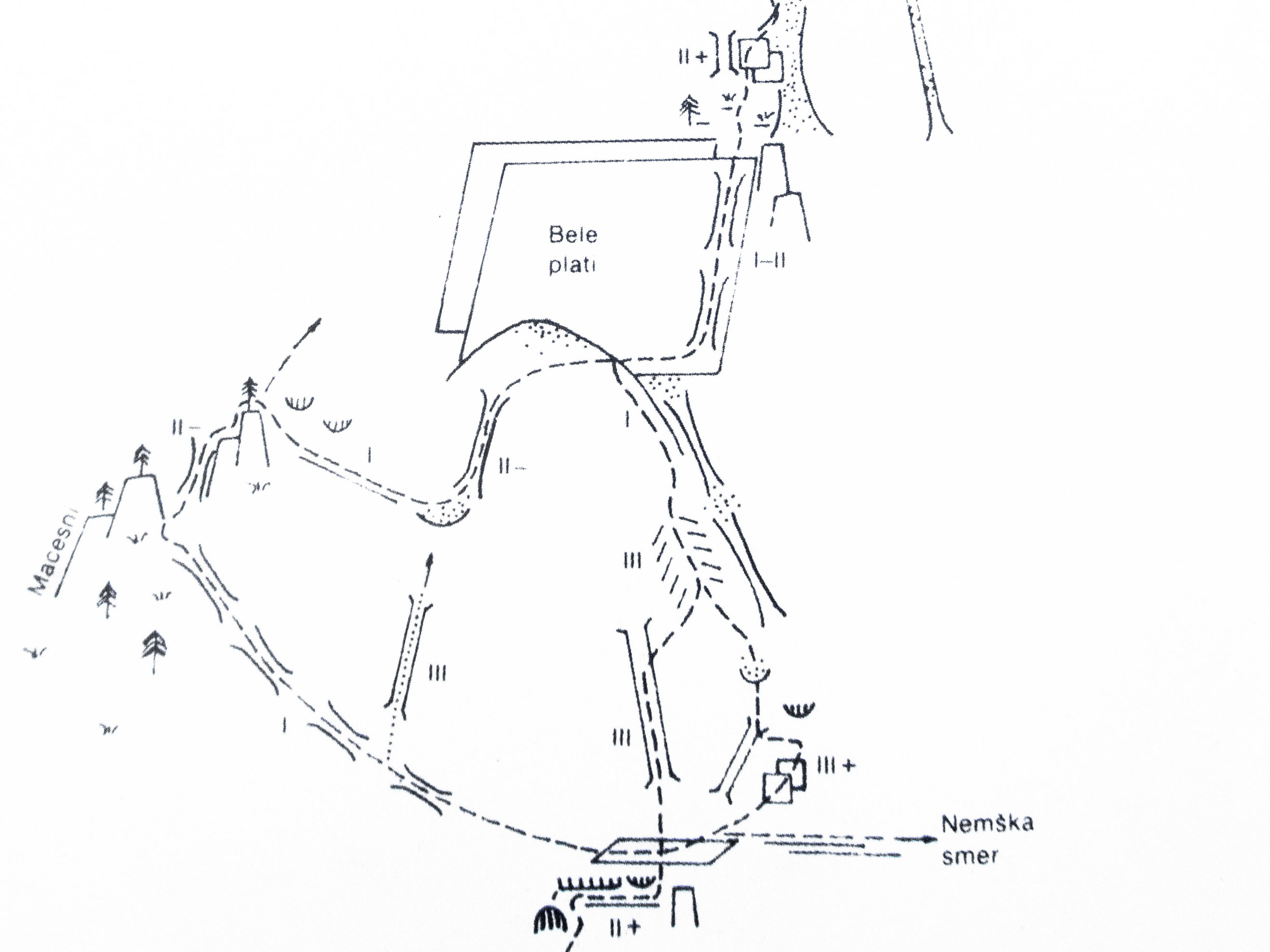 A section of our intended route (on the righthand line)