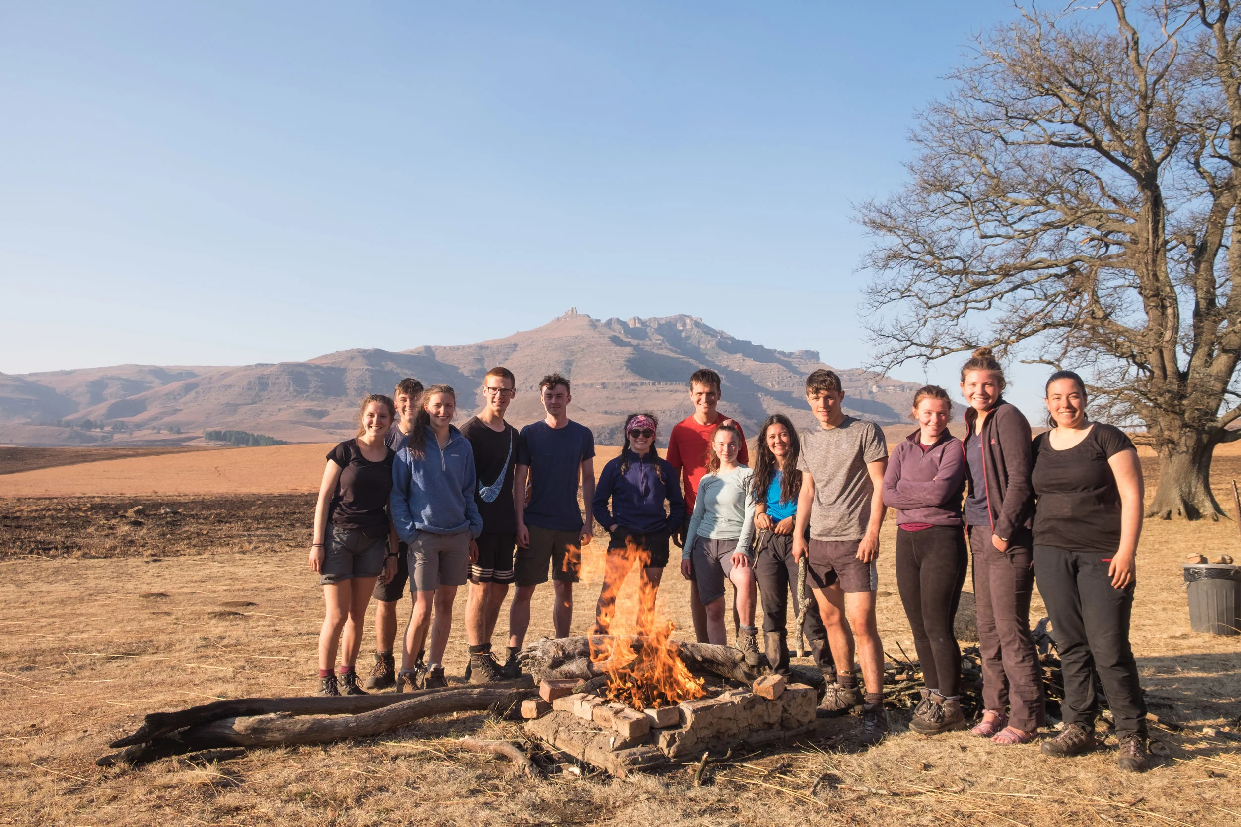 Preparing to cook on an open fire in South Africa.