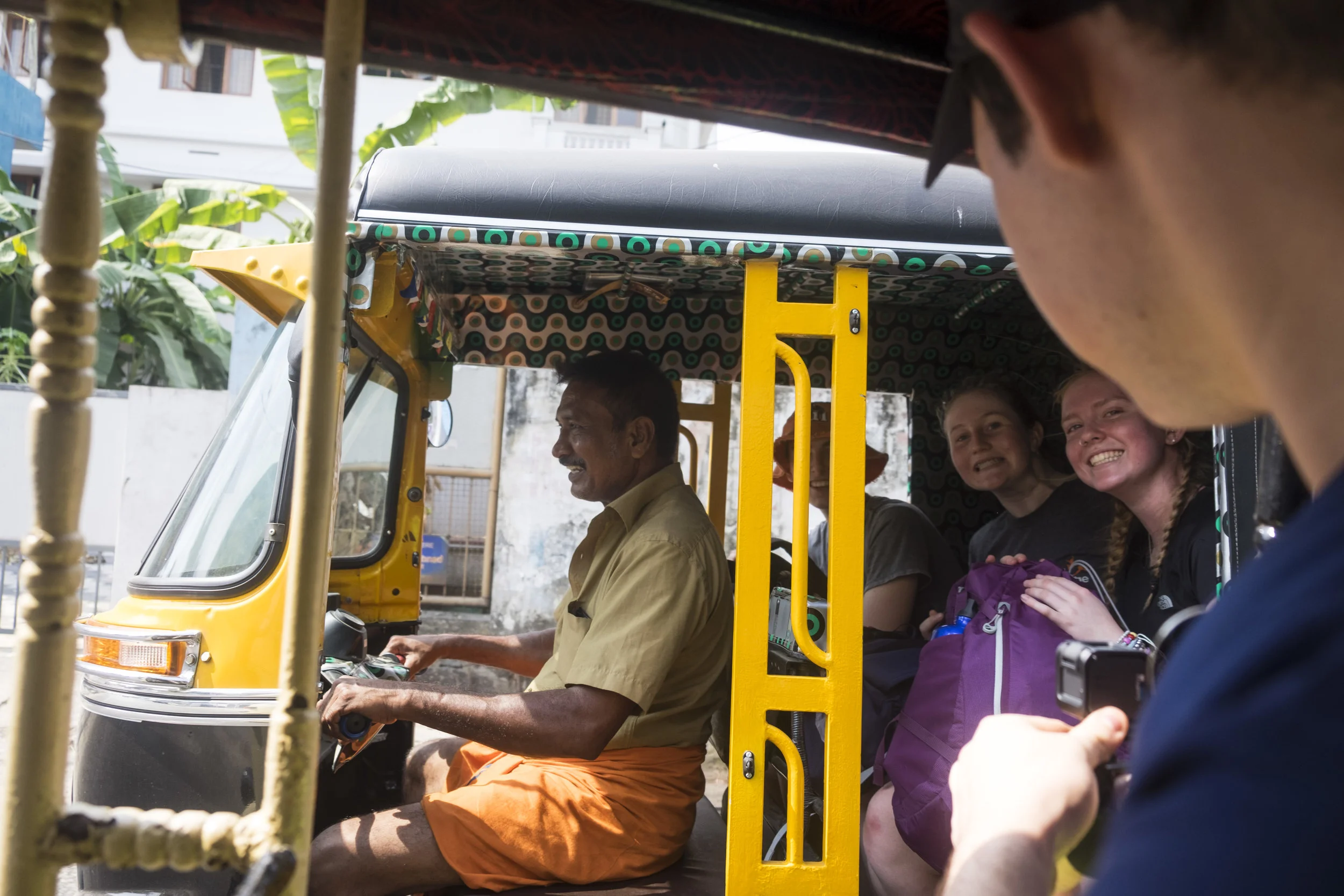 Organising transport for the team in India, Kerala