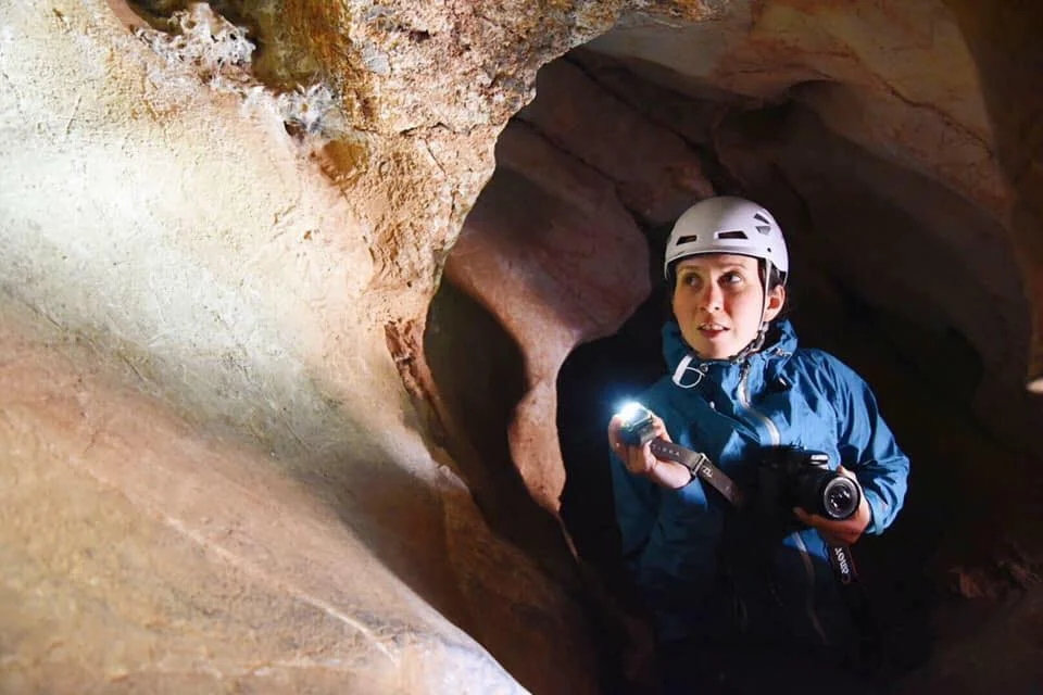Ros explores the Horseshoe Cave Photo: Natalie Hemingway