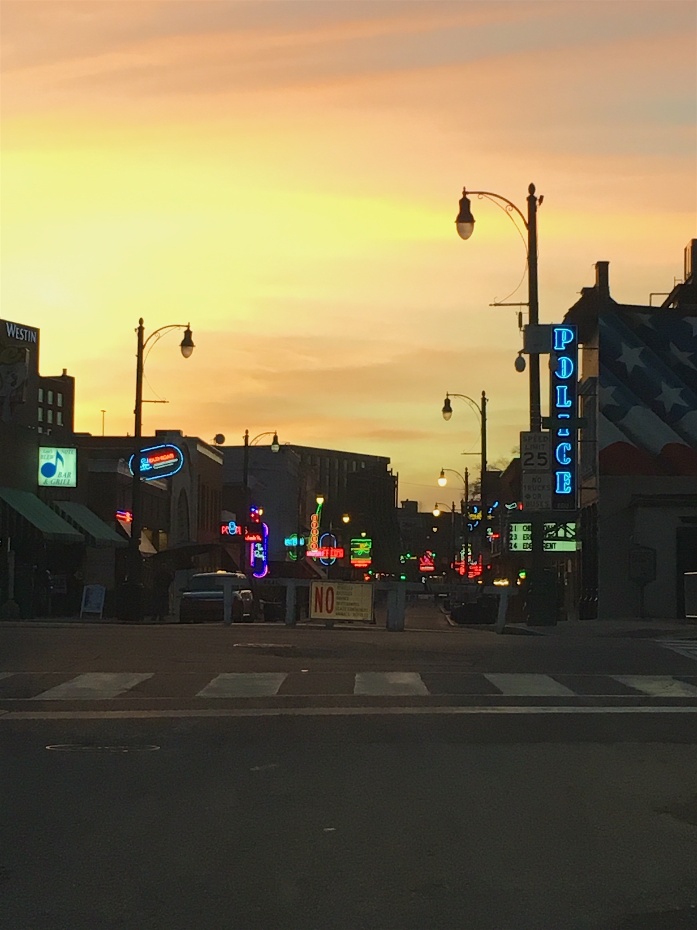 Sunset on Beale Street. This was as close as I could get. 