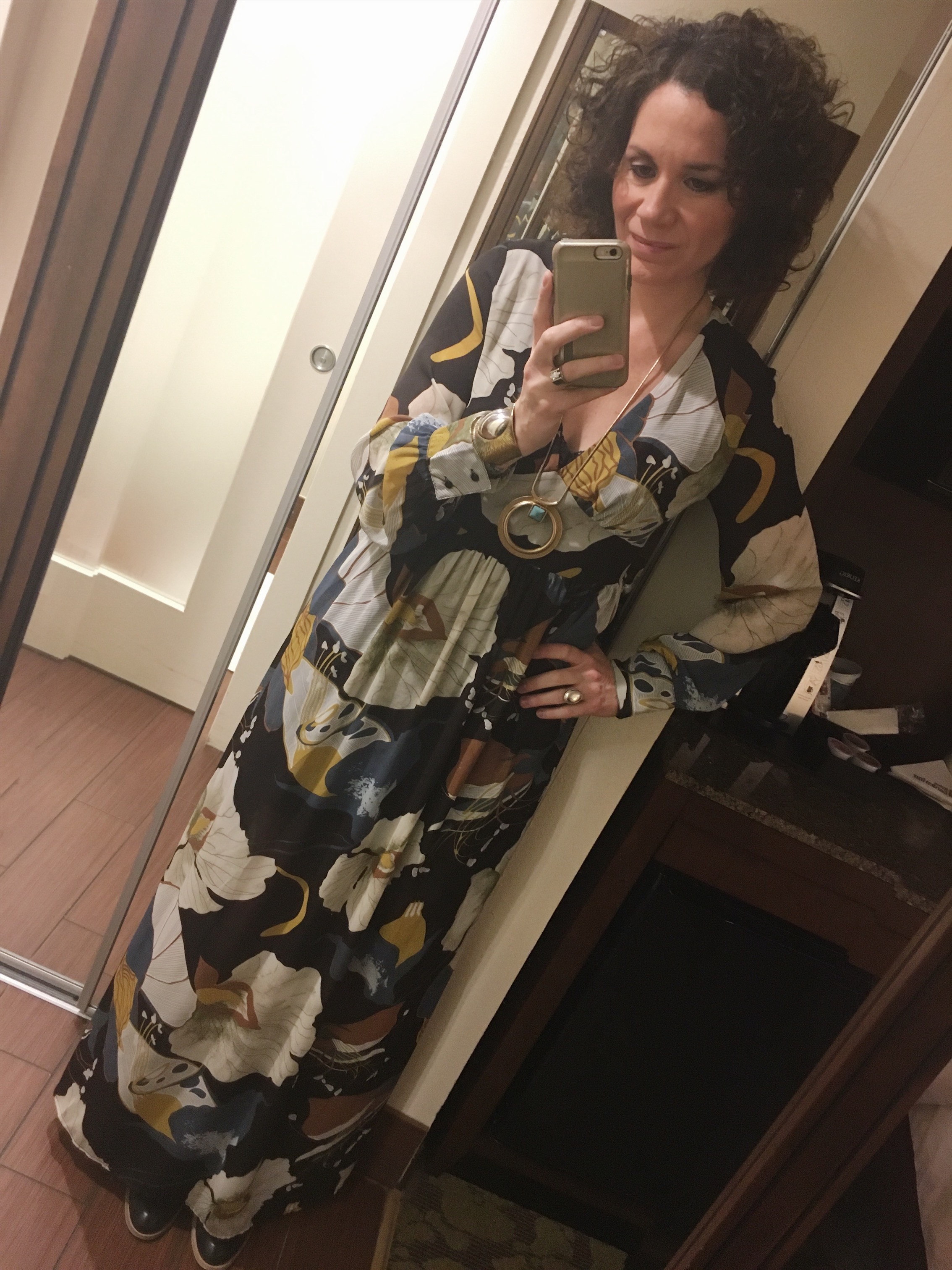 re:named Floral Maxi Dress ( similar here ) | Free People Necklace ( similar here ) | Peter Nappi Boots 