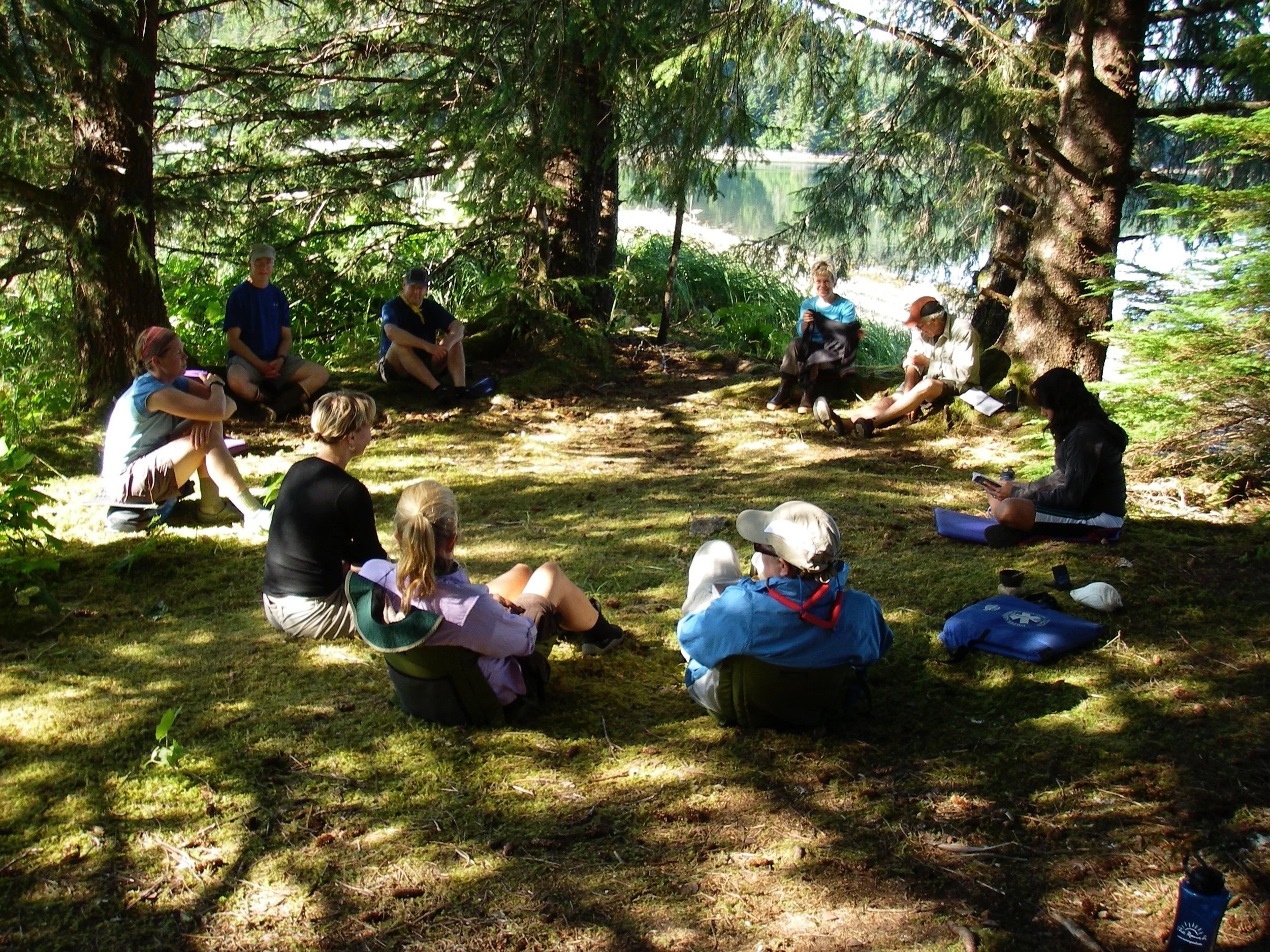 Morning meditation at Cloverleaf Camp