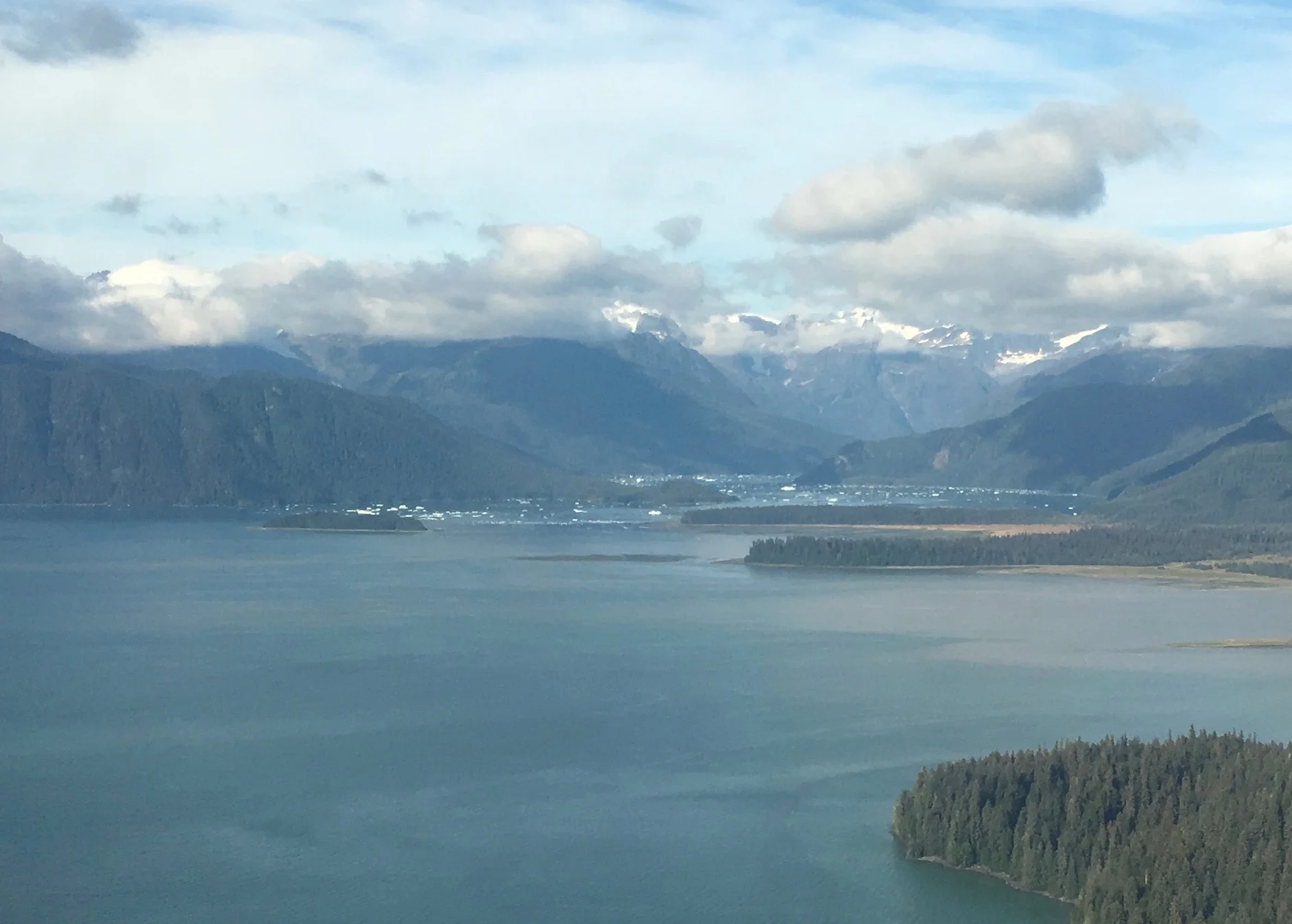 LeConte Glacier icebergs as seen on approach to Petersburg, AK airport