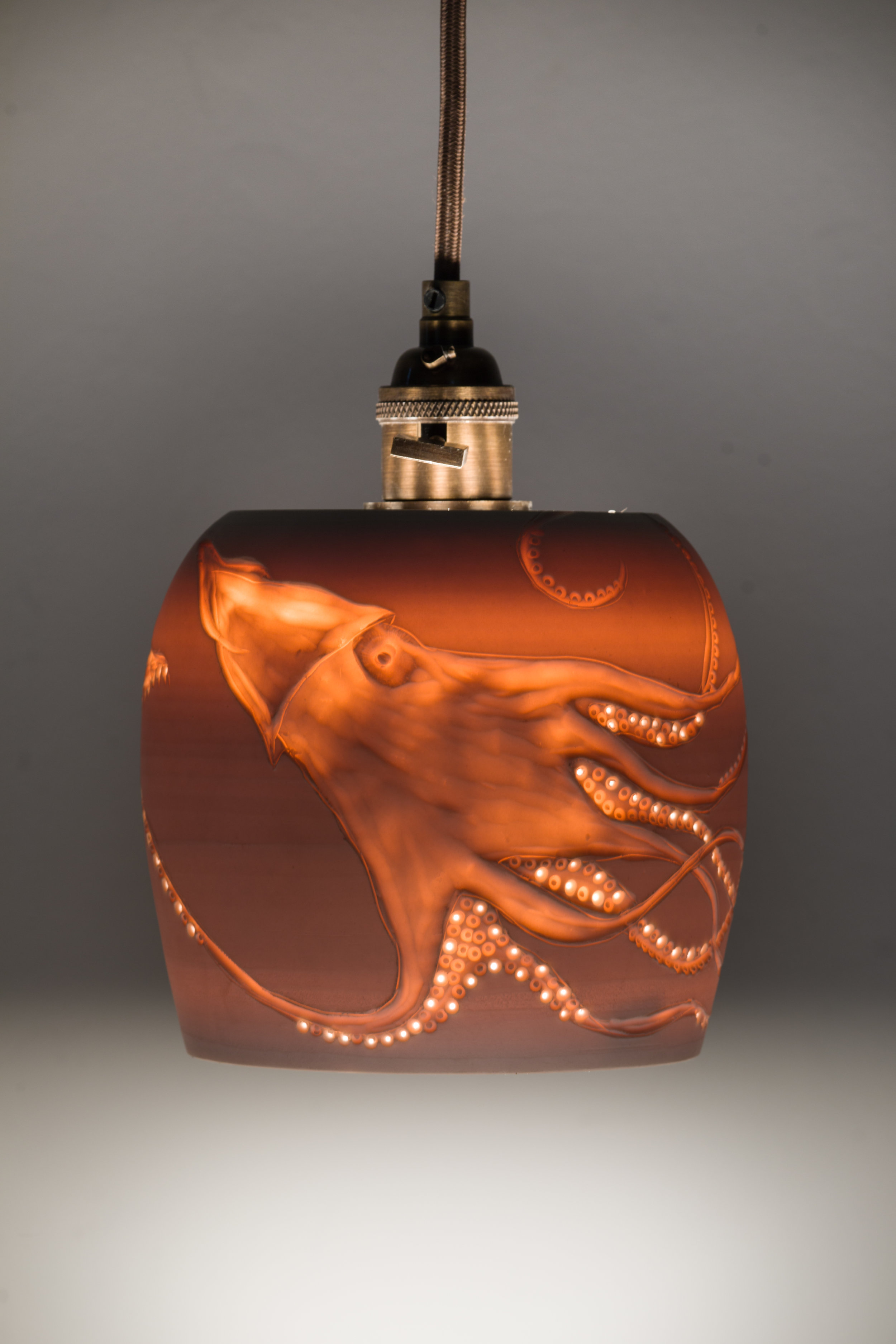 squid pendant lamp porcelain, electric fired