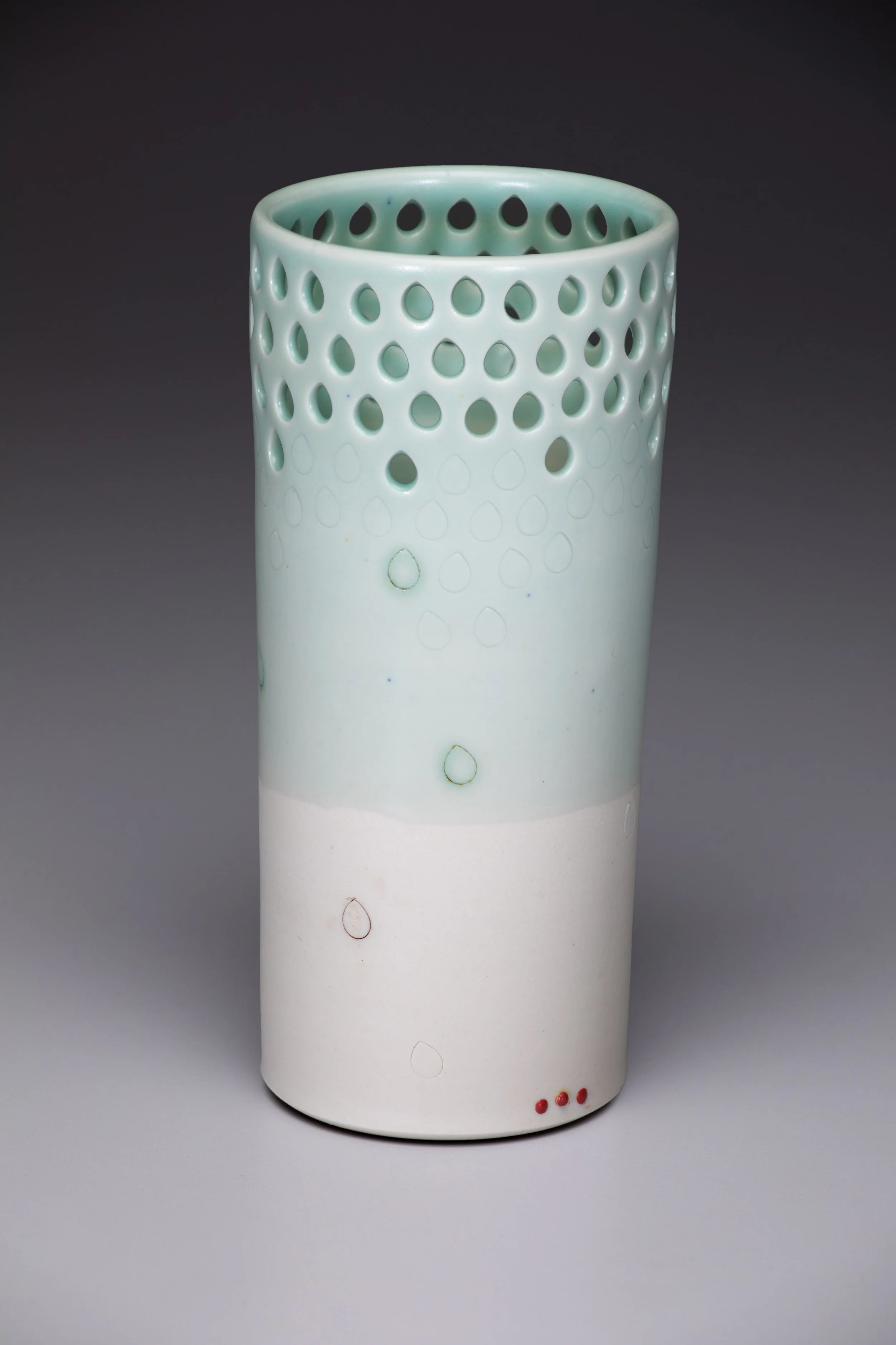 pierced vase porcelain, electric-fired