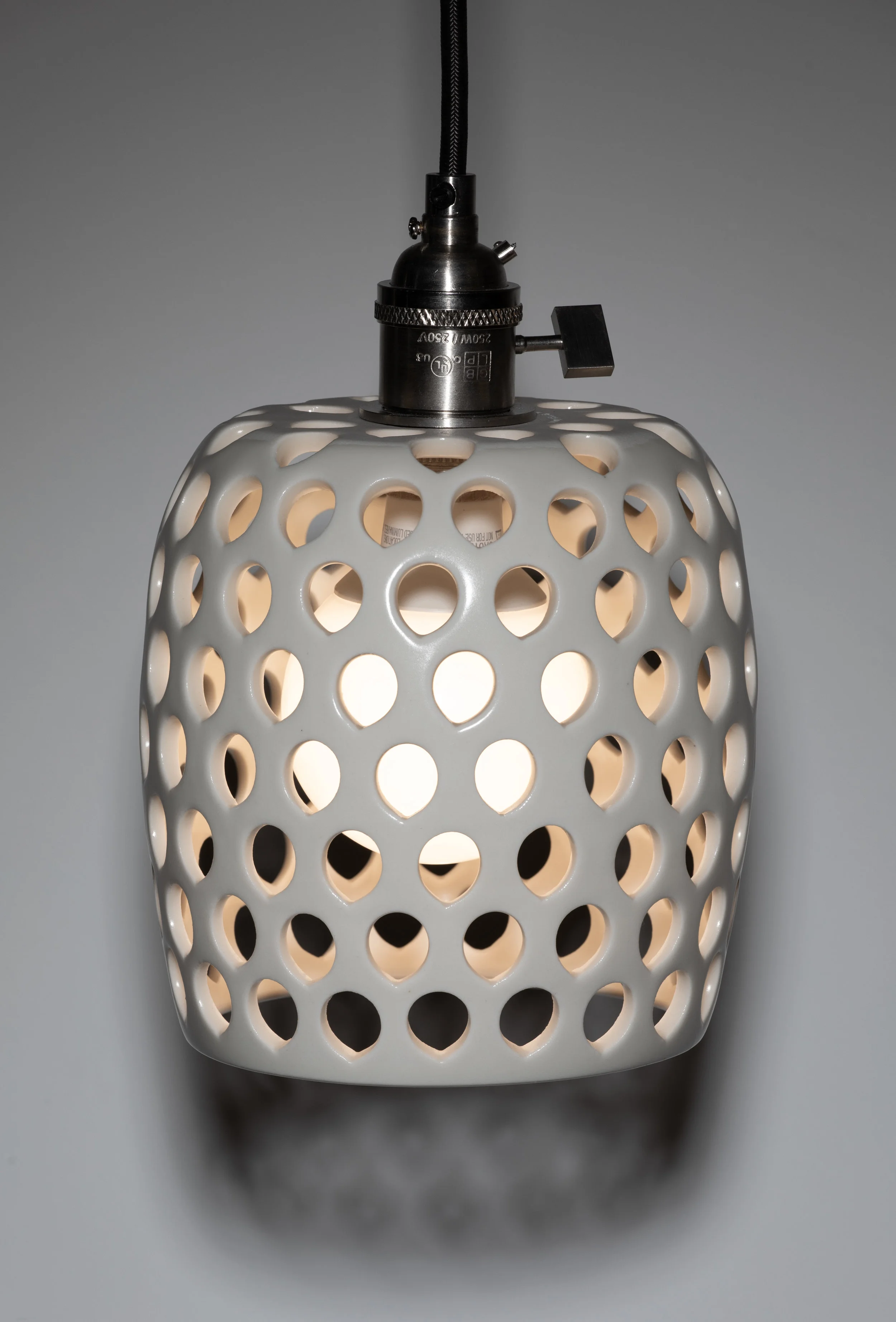 pierced pendant lamp porcelain, electric-fired