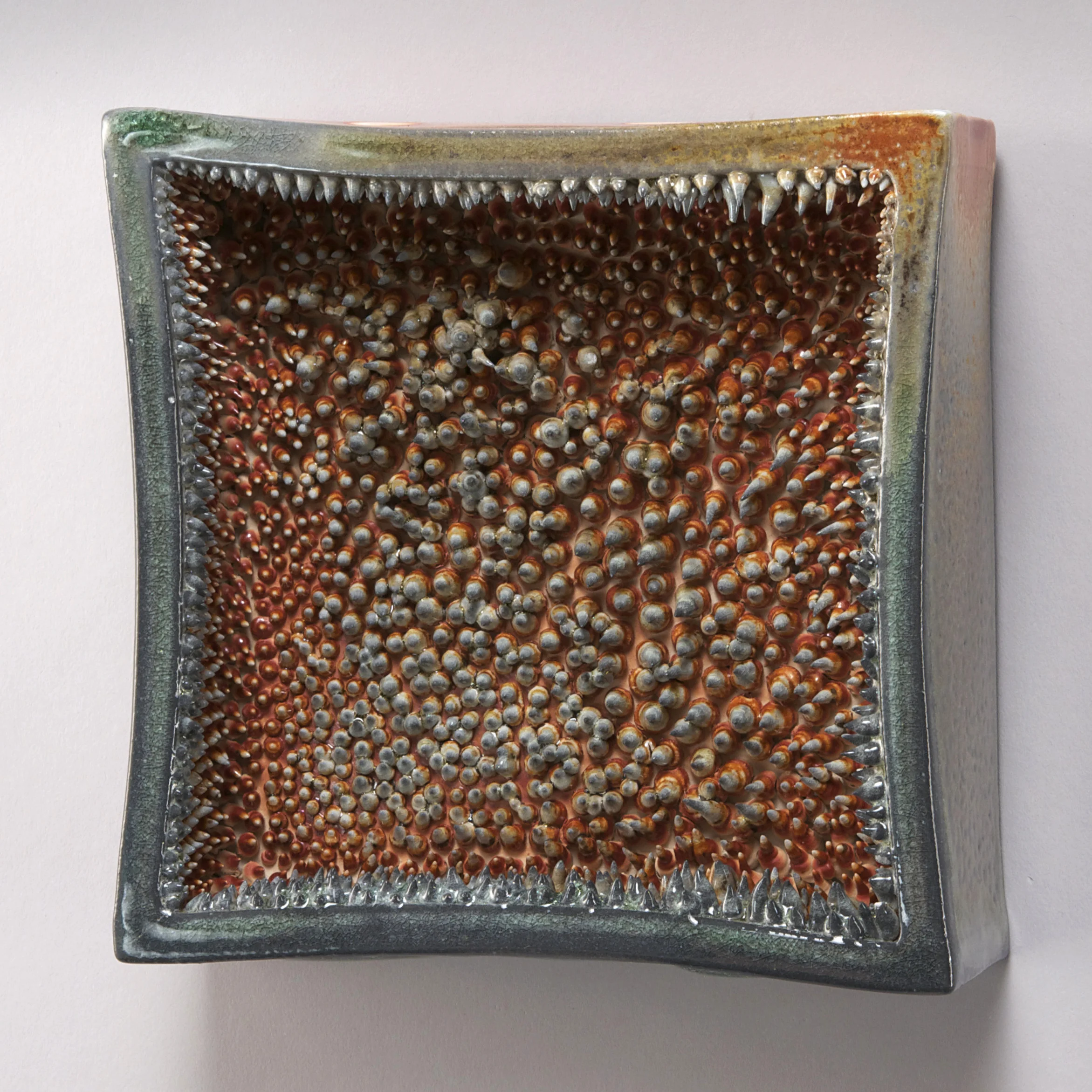 "Geode" porcelain, wood-fired 6" x 6" x 3"