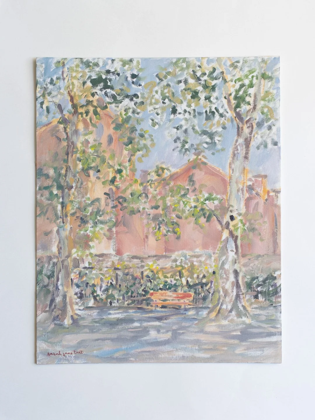 The Red Bench | 20x16 | Framed