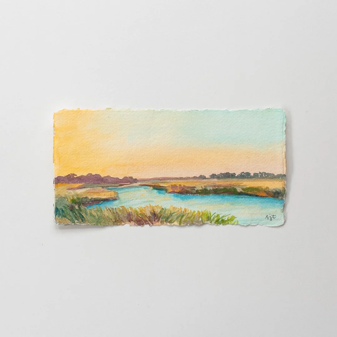 Watercolor Marsh Study No. 3 | 4x8
