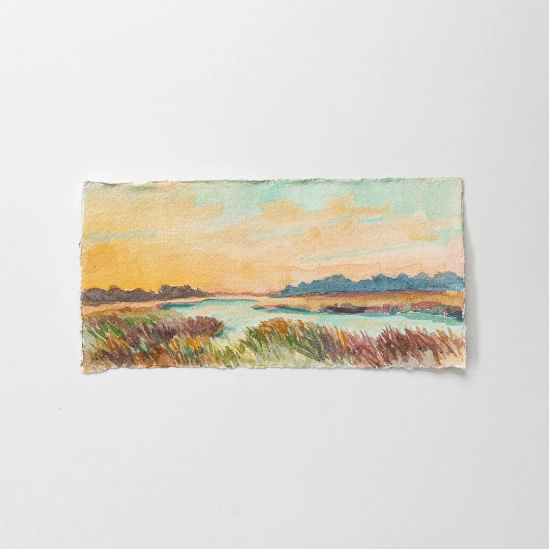 Watercolor Marsh Study No. 4 | 4x8