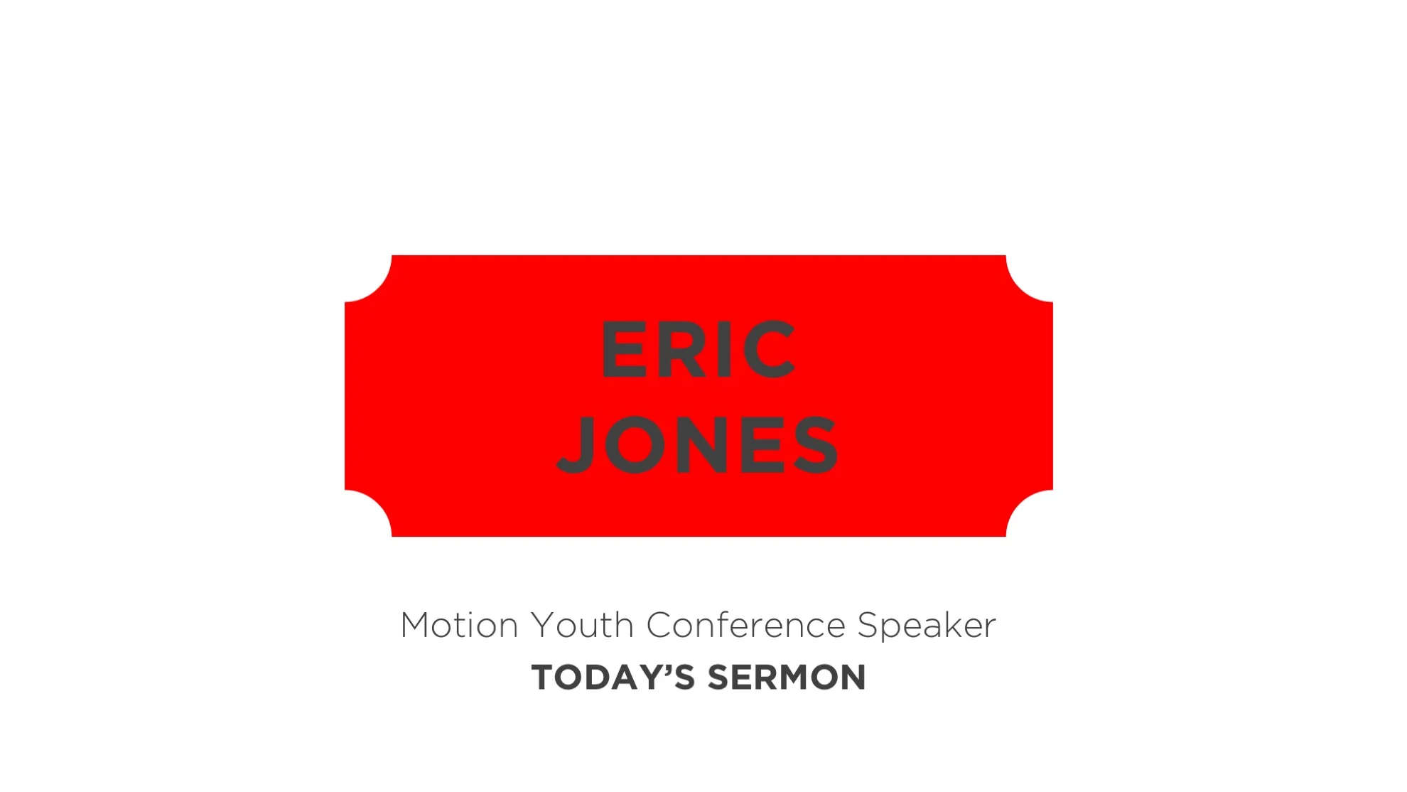 GUEST PREACHER - ERIC JONES