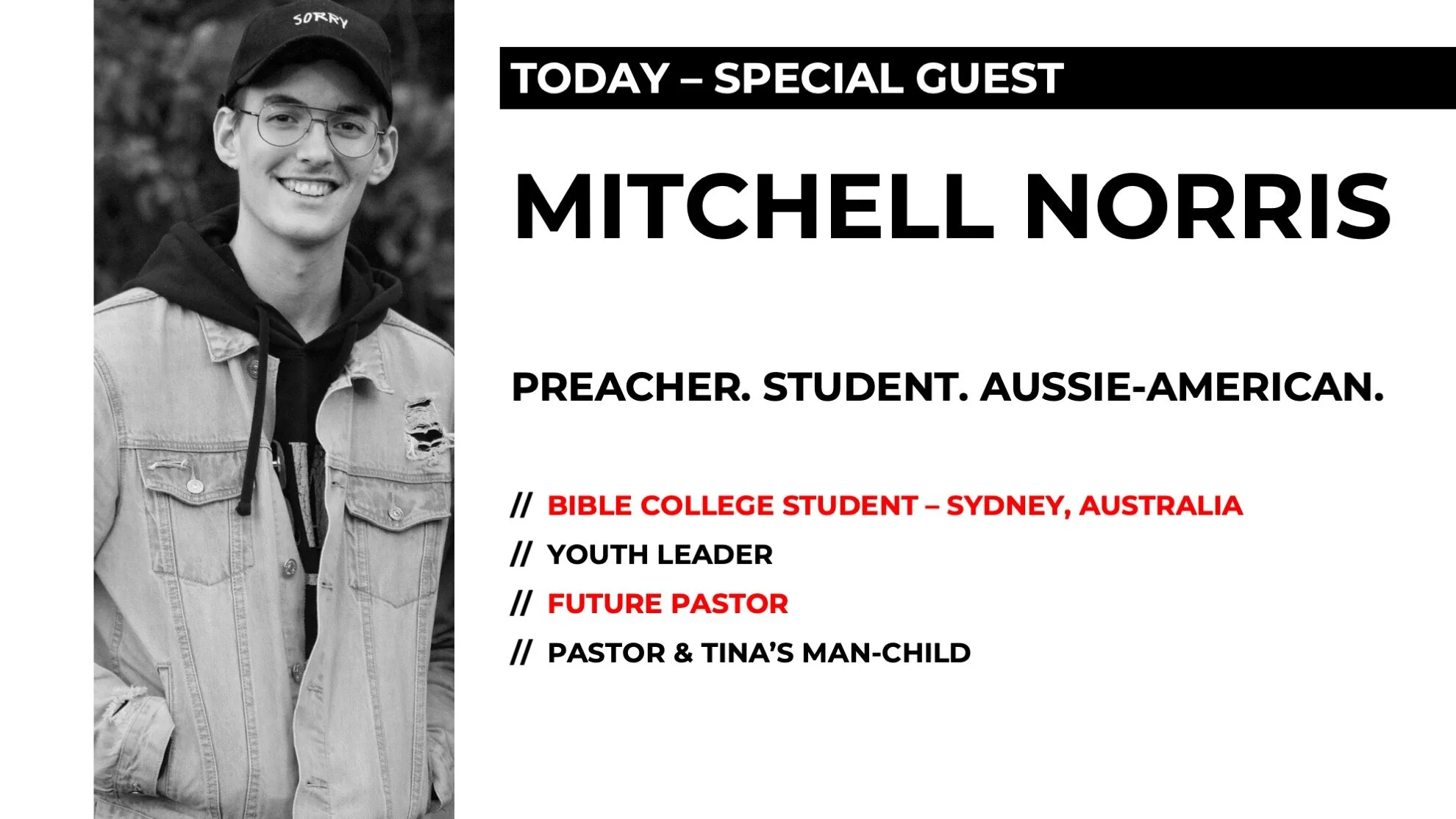 SPECIAL GUEST - MITCHELL NORRIS