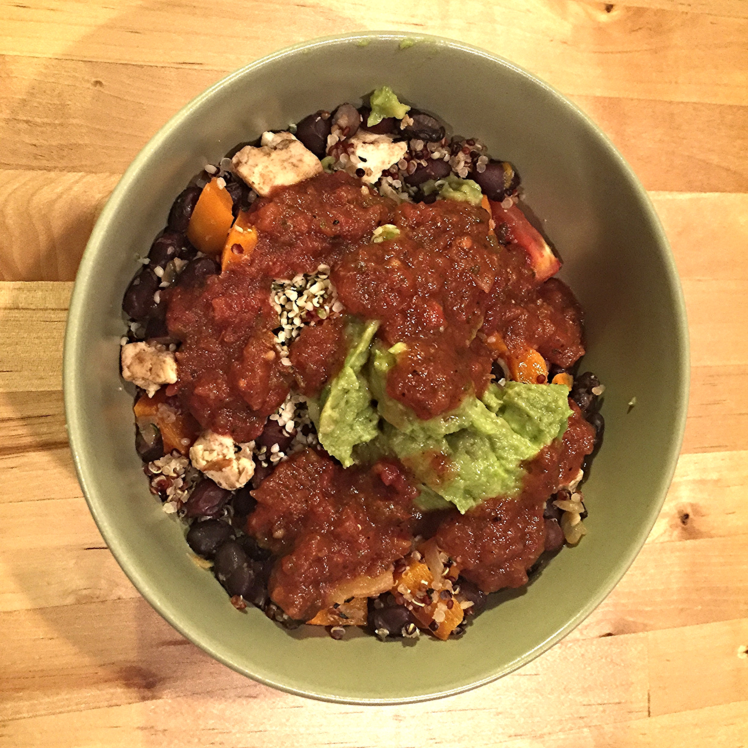 Black bean veggie fiesta with quinoa