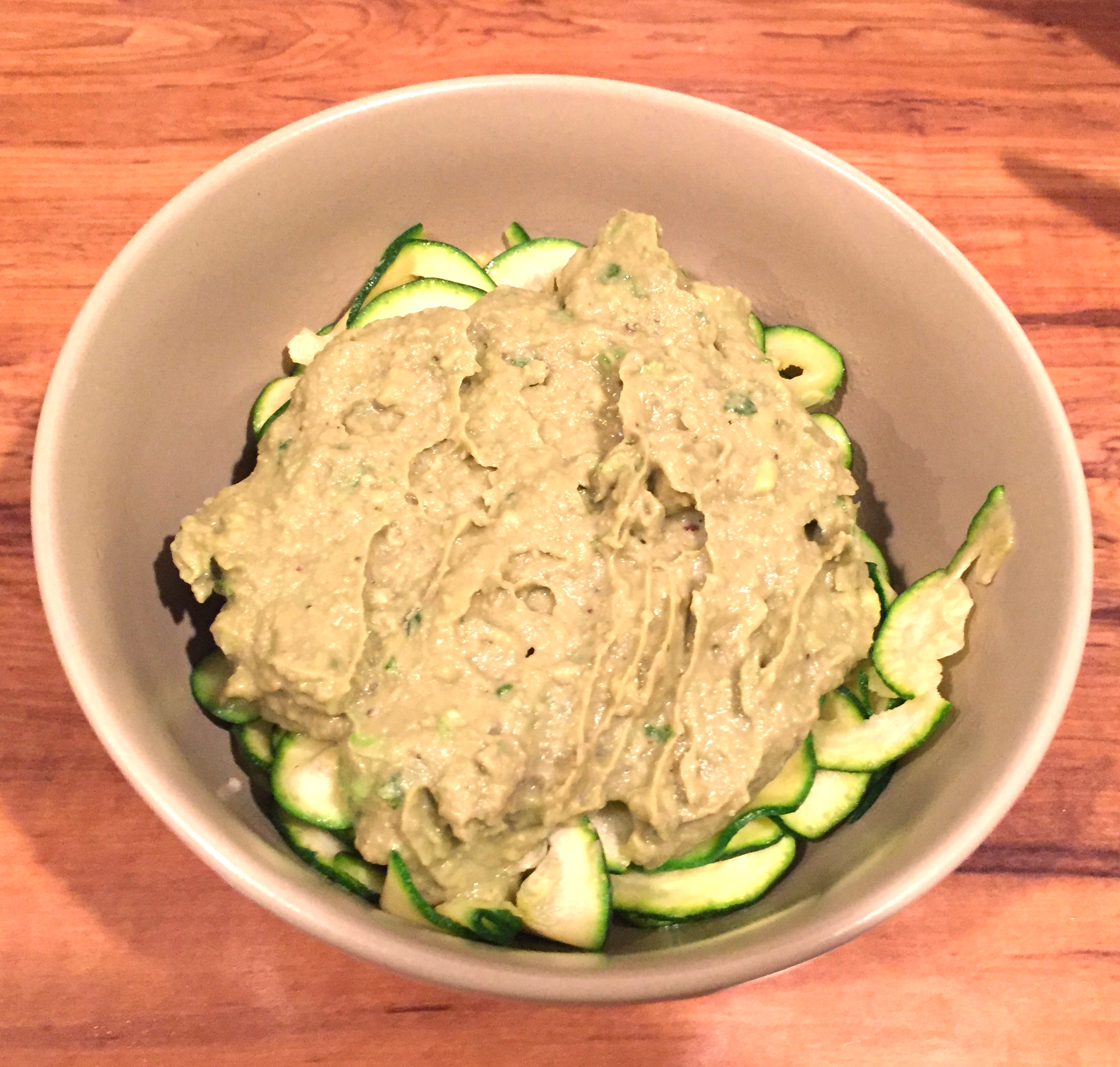 Spiralized Zucchini with Avocado Pasta Sauce