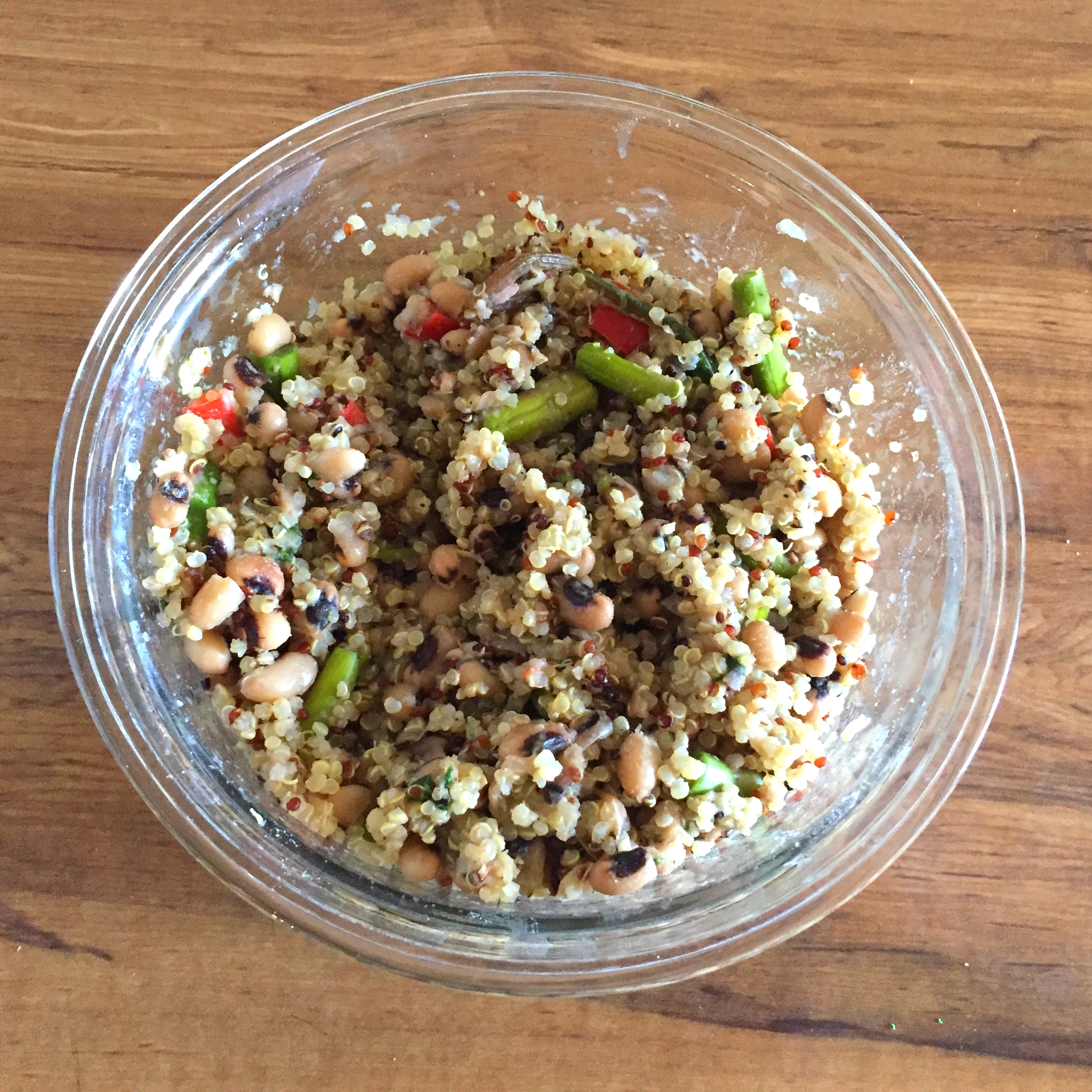 Black eyed peas with vegetable and quinoa medley