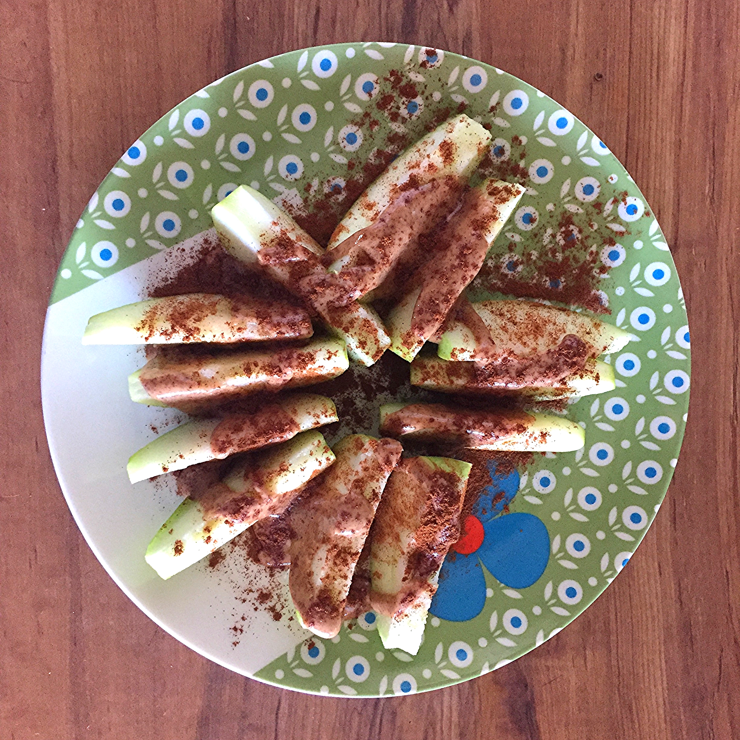Green apple and almond butter with cinnamon 