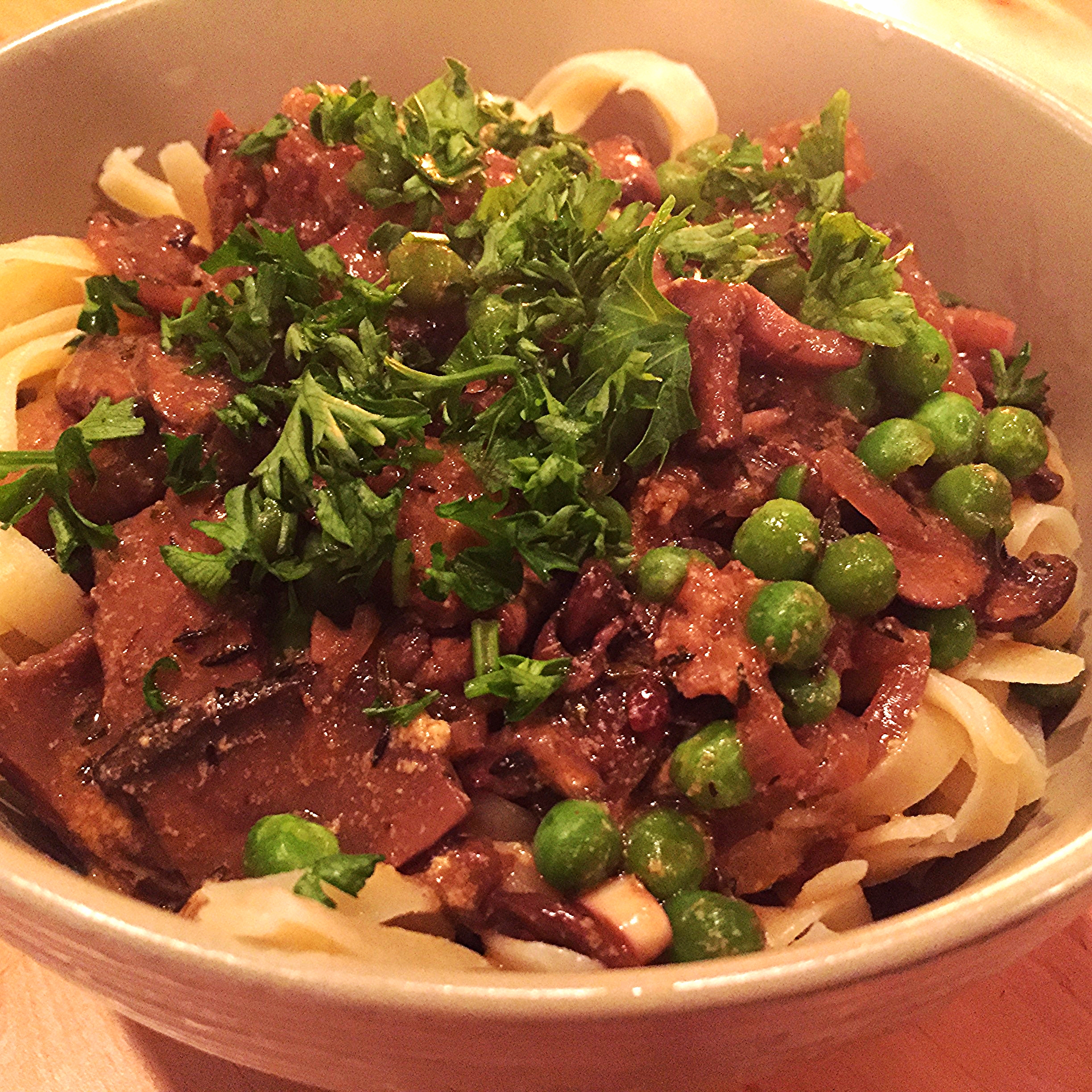 Vegan Stroganoff with Seitan and Mushrooms