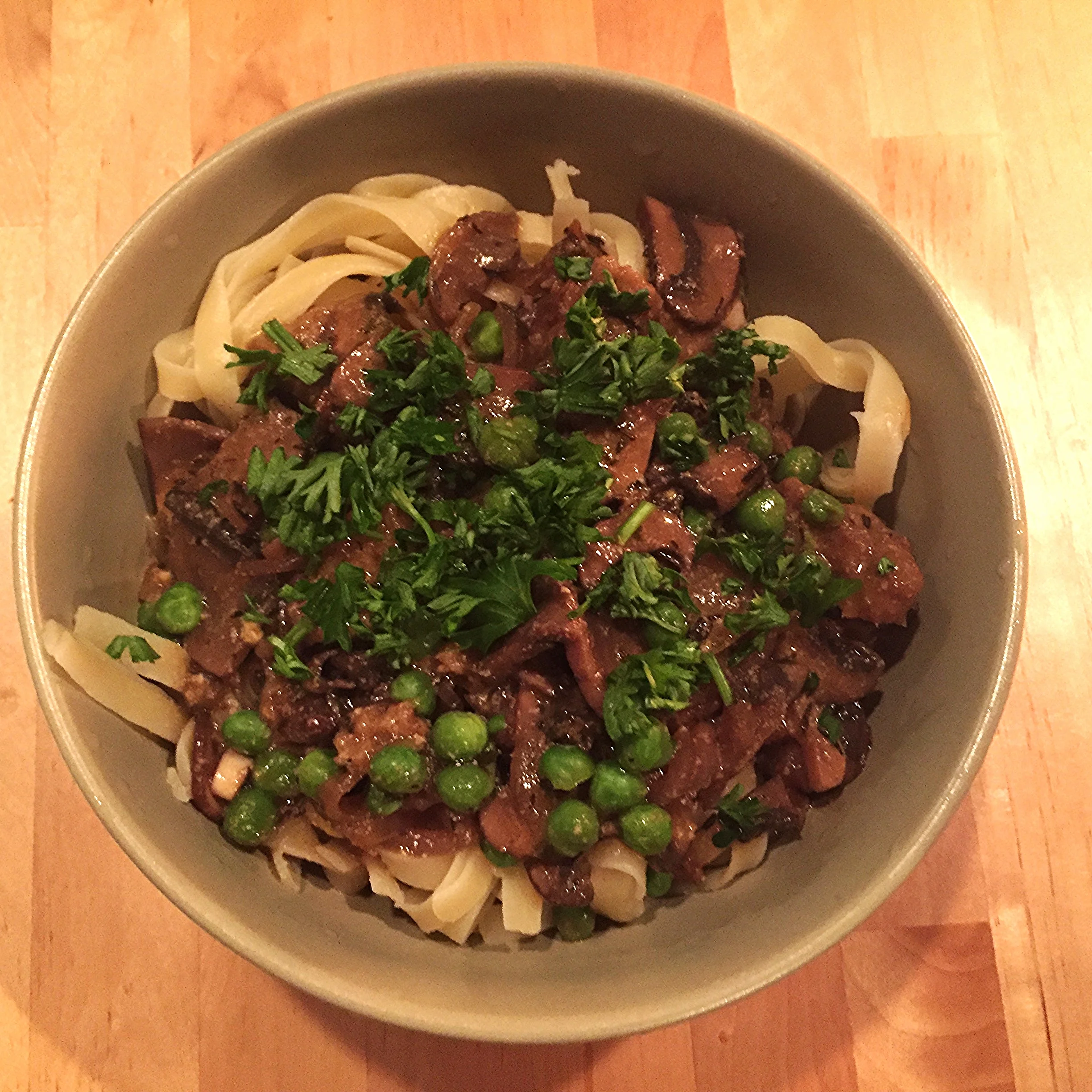 Vegan Stroganoff with Seitan and Mushrooms
