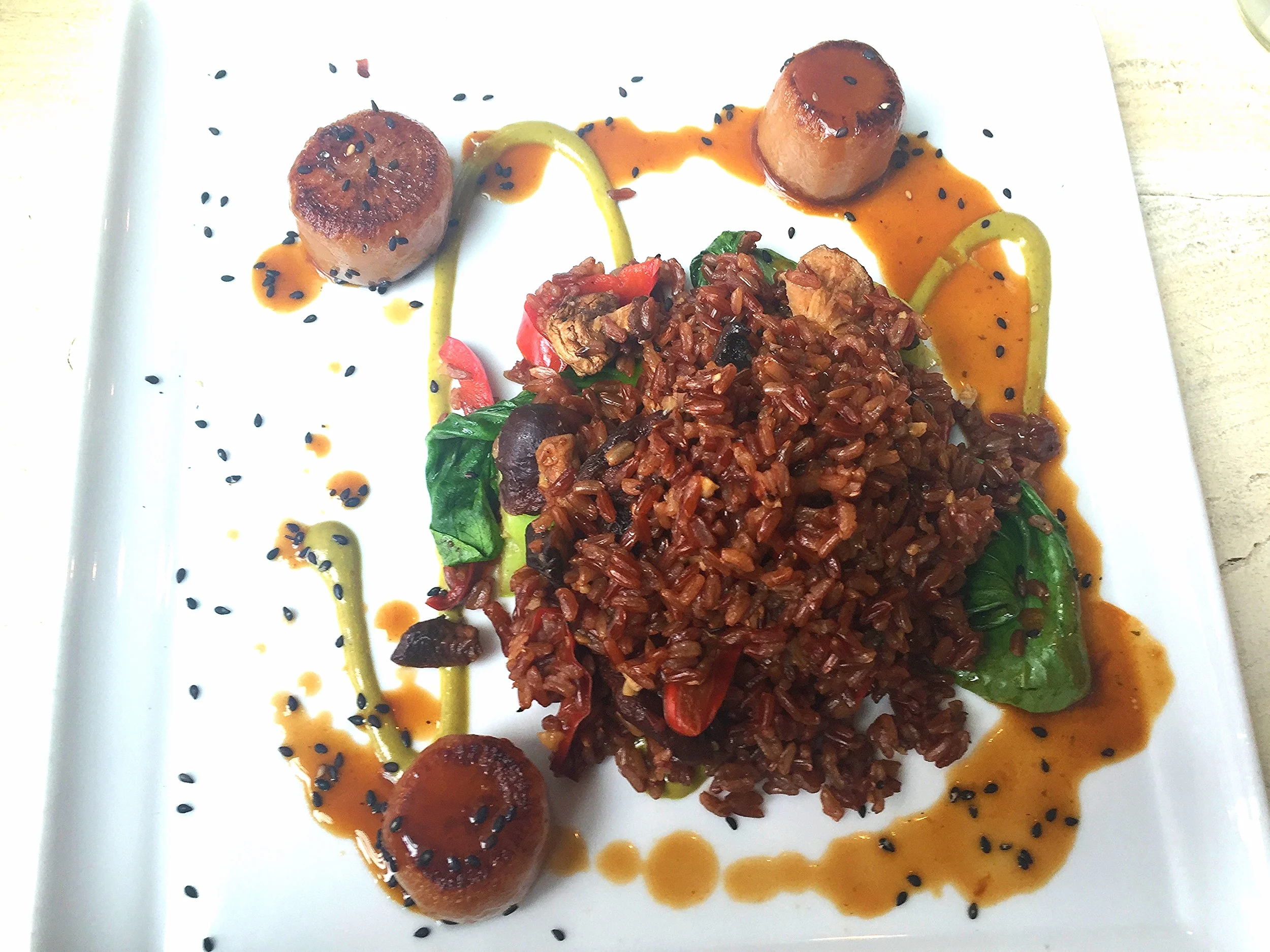 Vegan sake braised daikon scallops