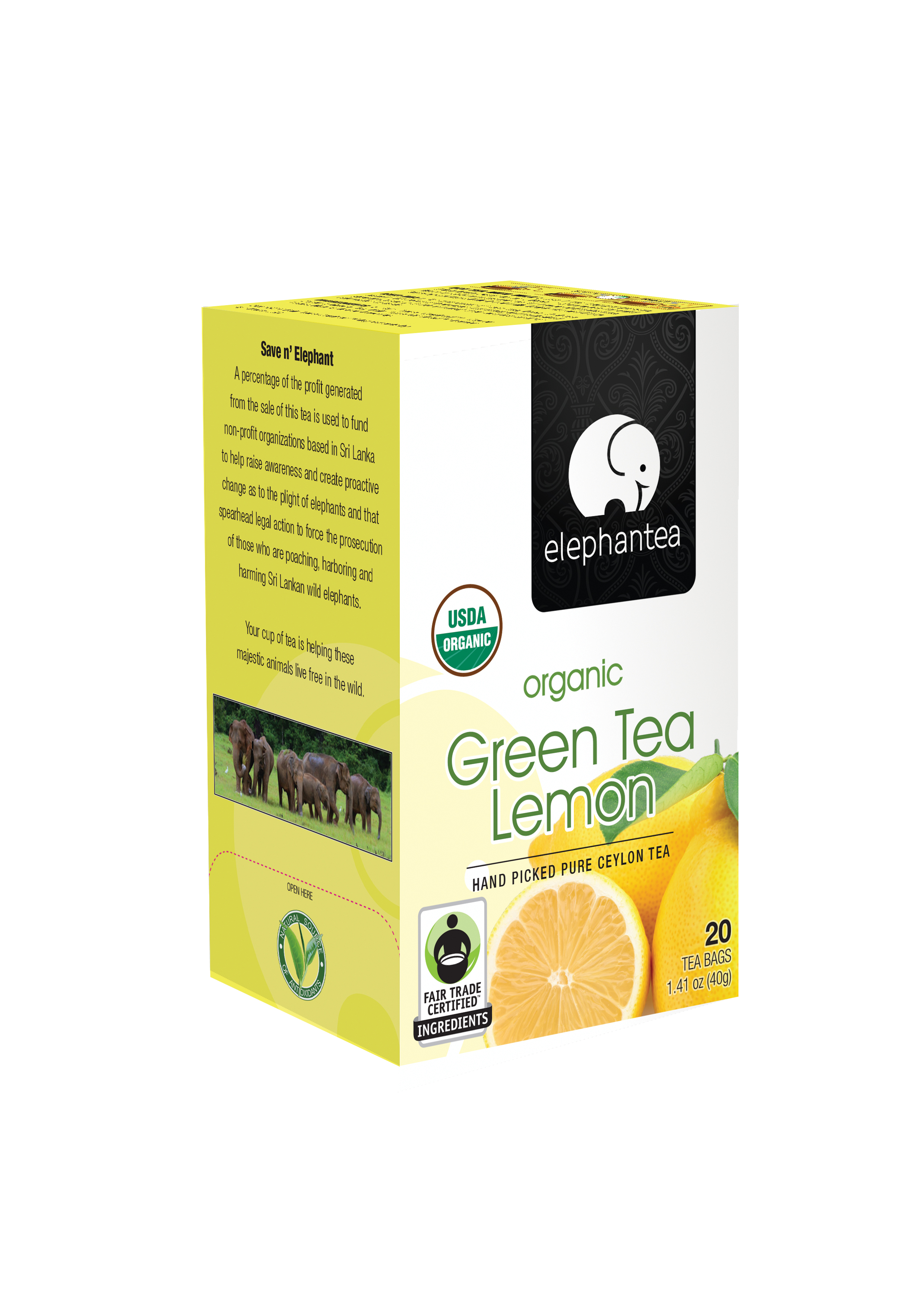 elephantea Organic Green Tea Lemon