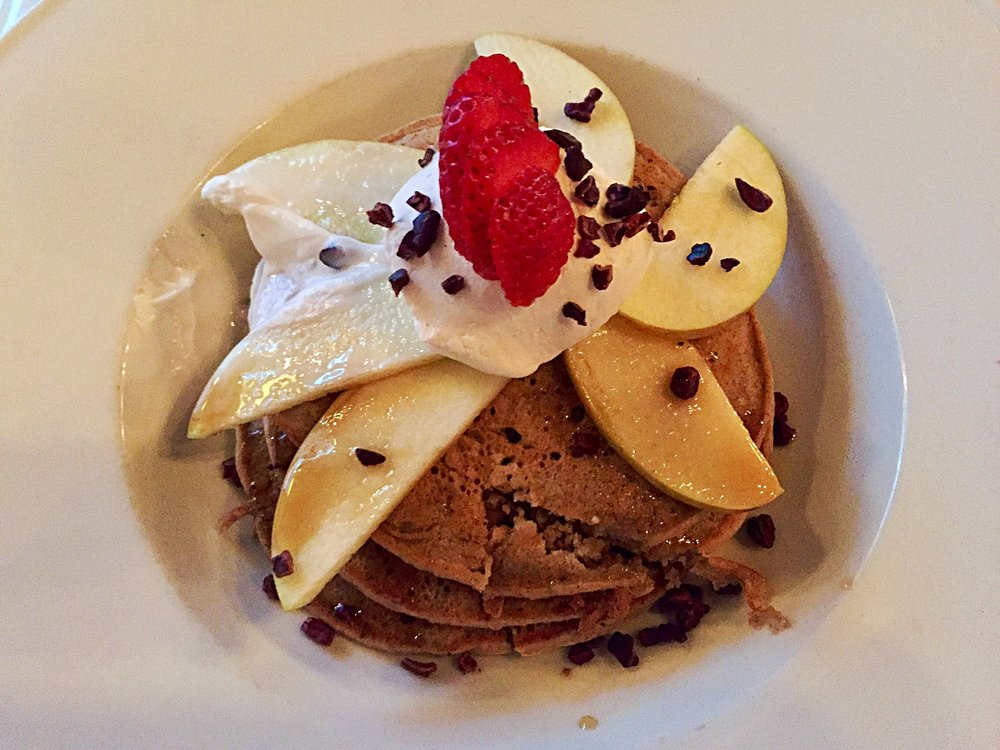 Vegan pancakes from Zend Conscious Lounge in Vancouver